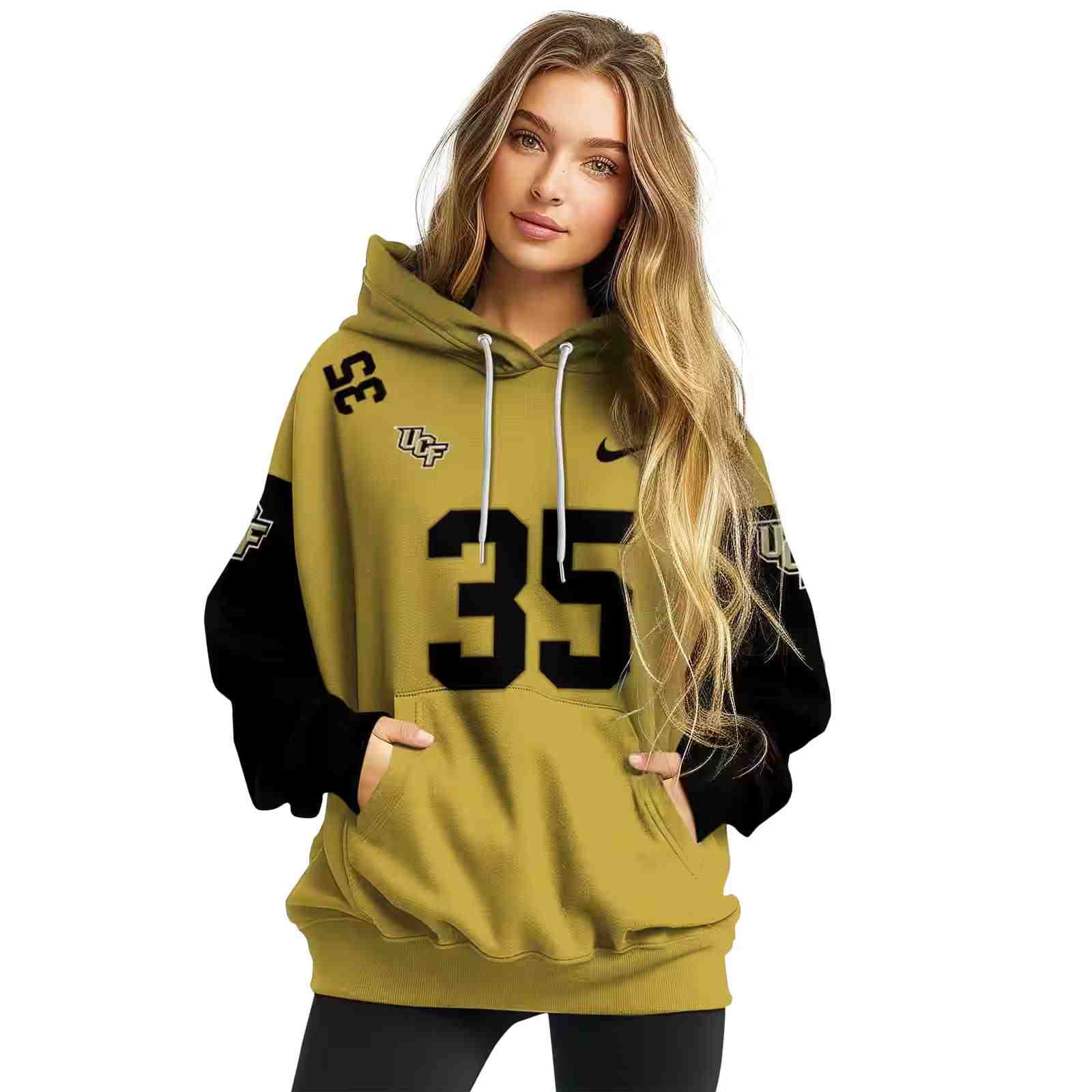 custom ucf knights minimal design gold hoodie high quality