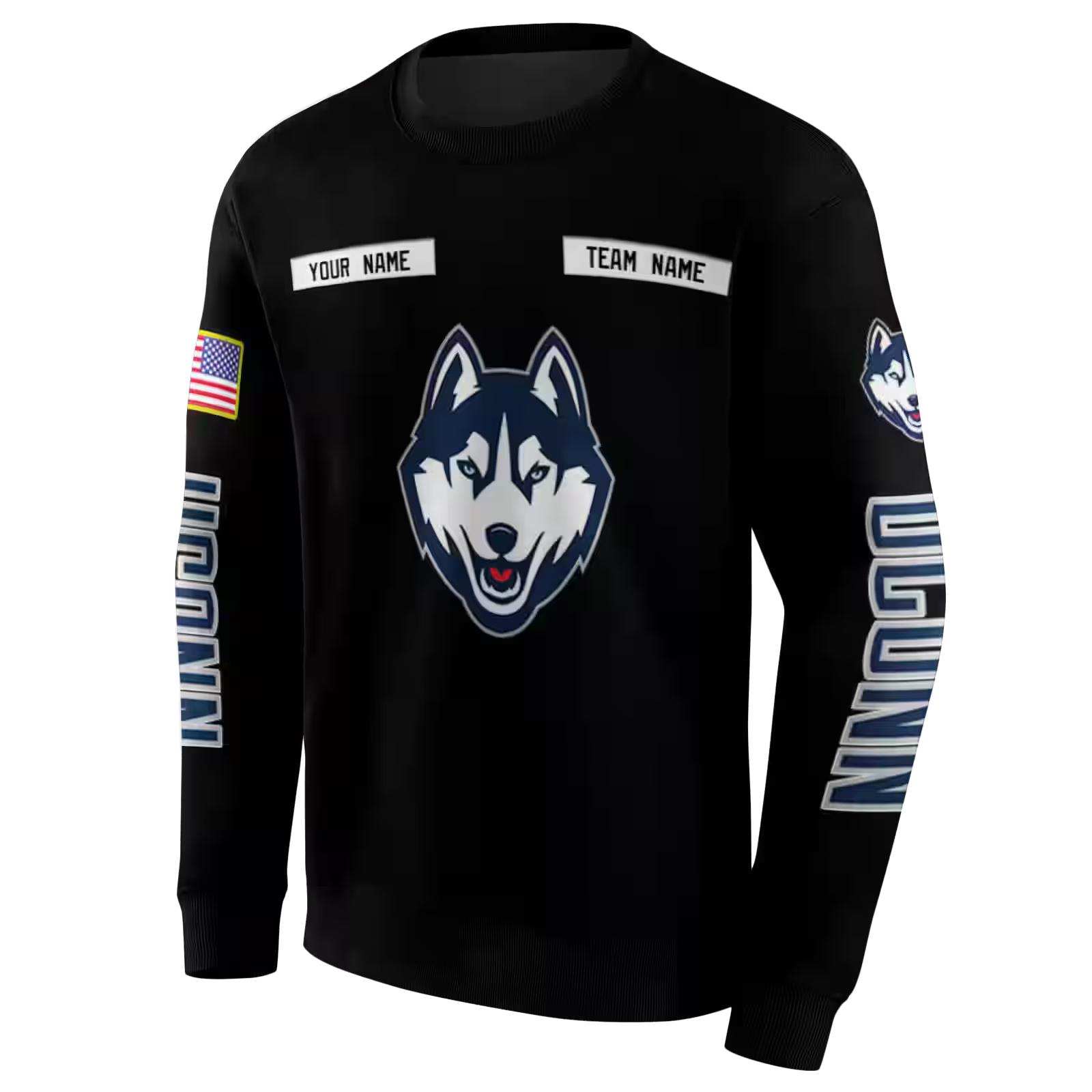 custom uconn huskies punisher skull black hoodie new arrival