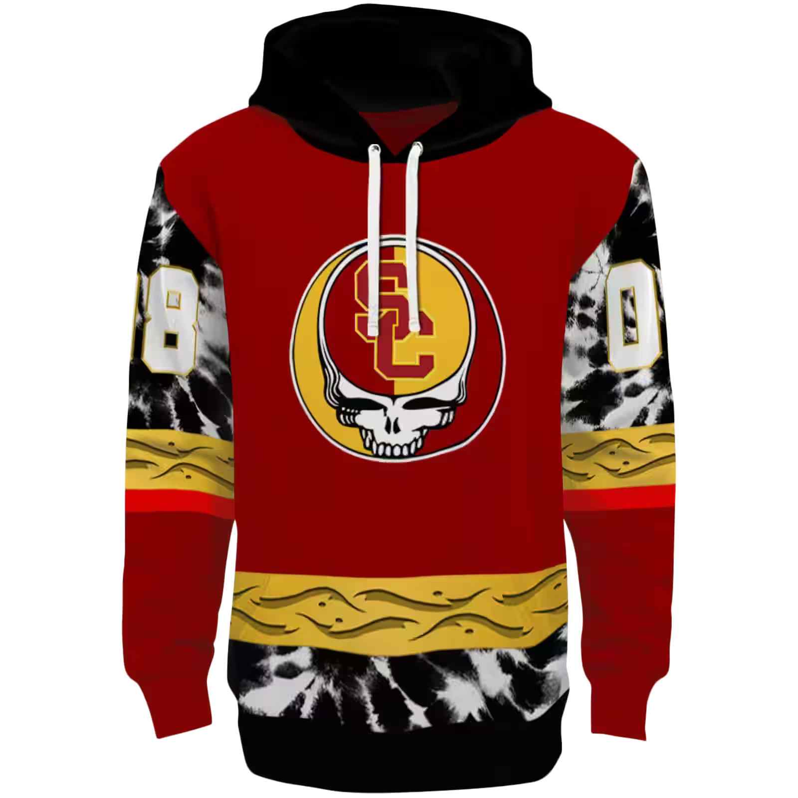 Custom USC Trojans Grateful Vibes Red Hoodie