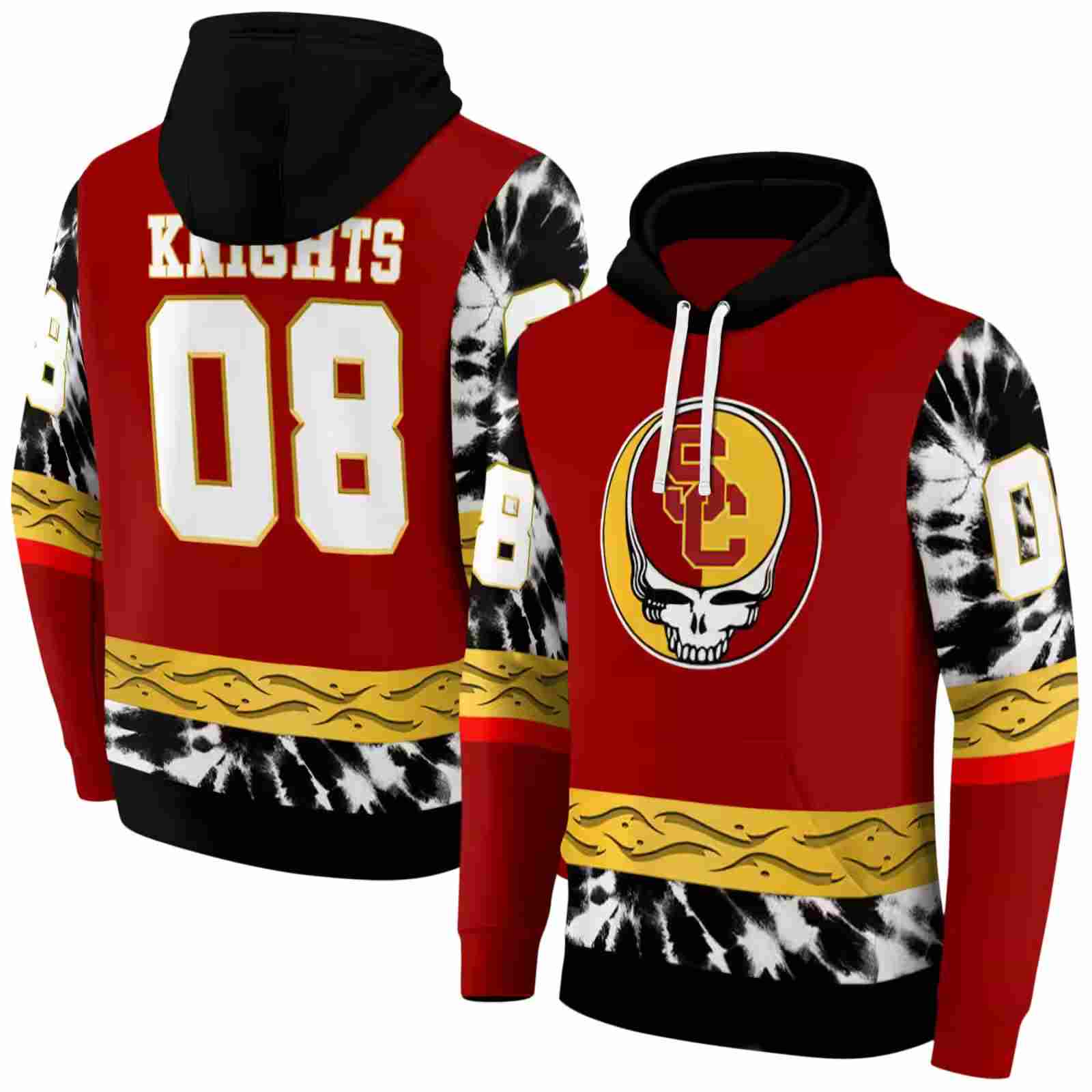 custom usc trojans grateful vibes red hoodie fashion forward