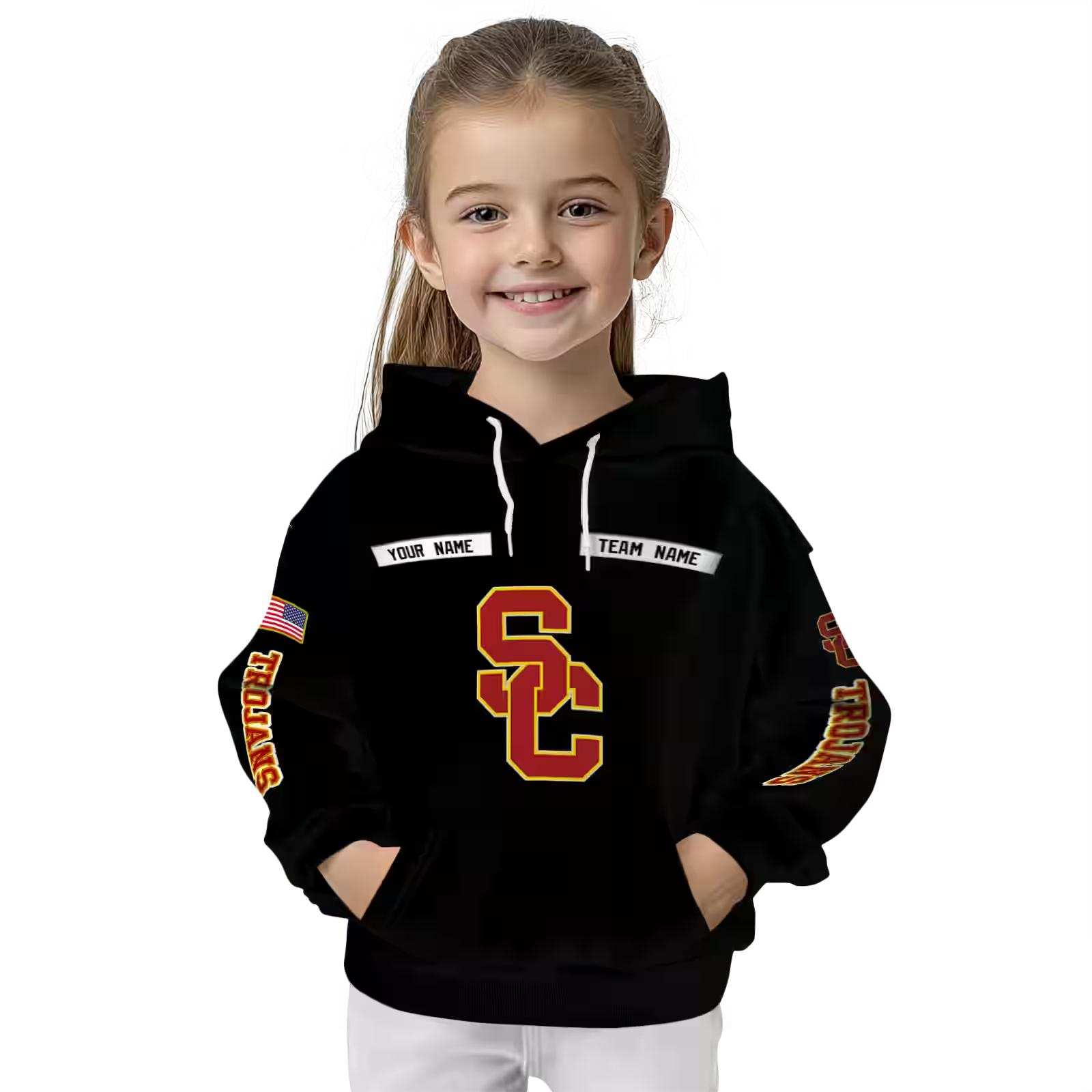 custom usc trojans punisher skull black hoodie top rated