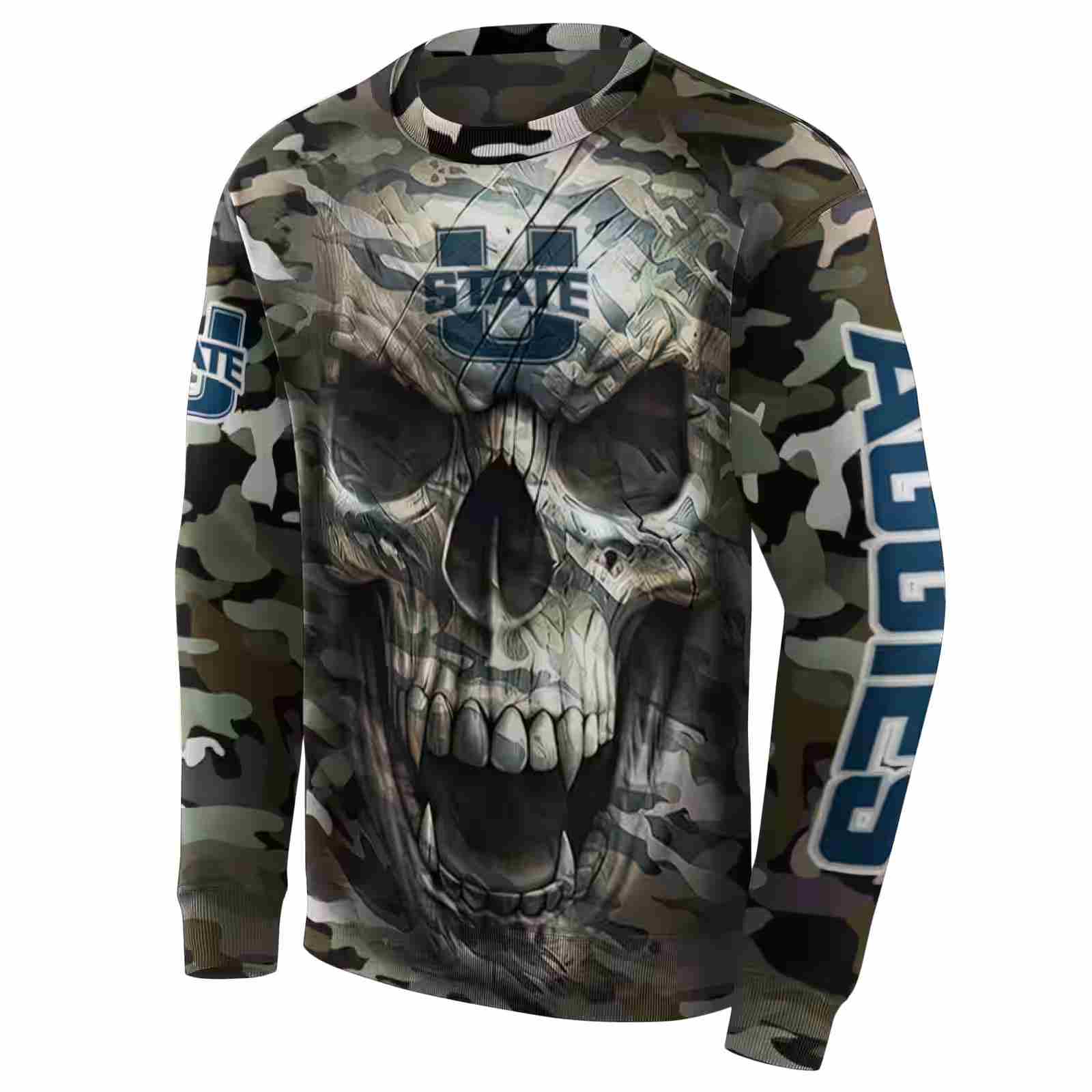 custom utah state aggies camo skull hoodie new arrival