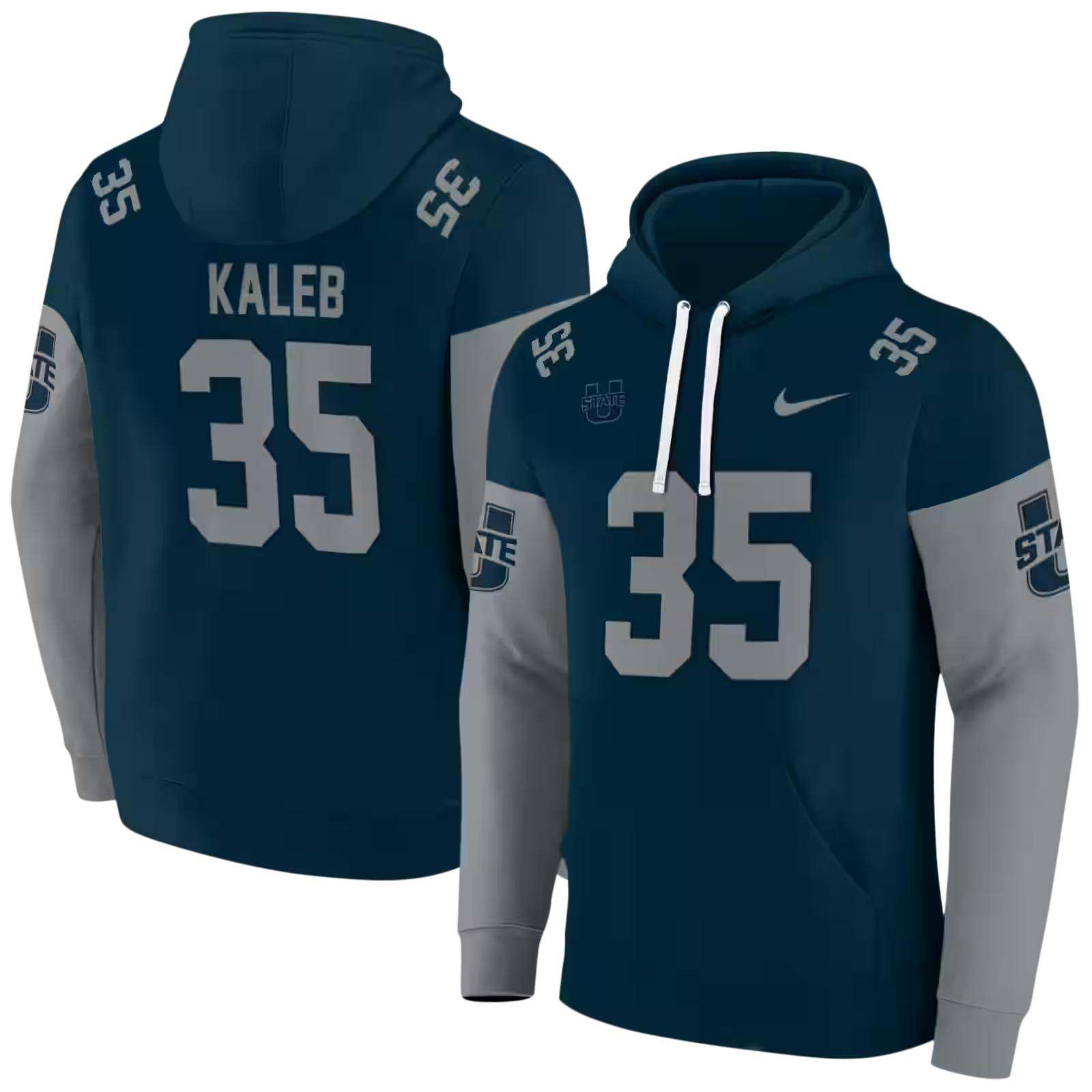 custom utah state aggies minimal design navy hoodie fashion forward