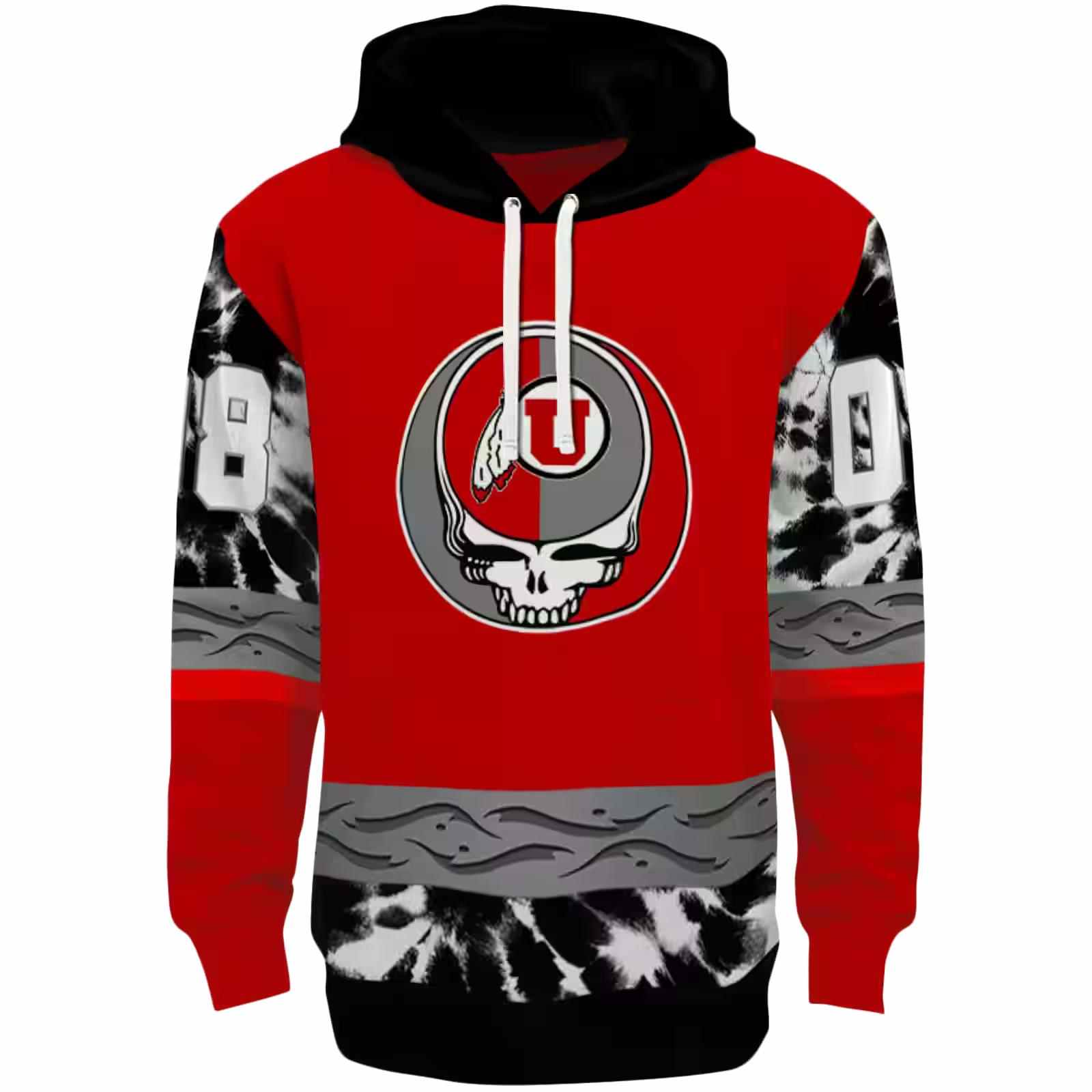 Custom Utah Utes Grateful Vibes Red Hoodie