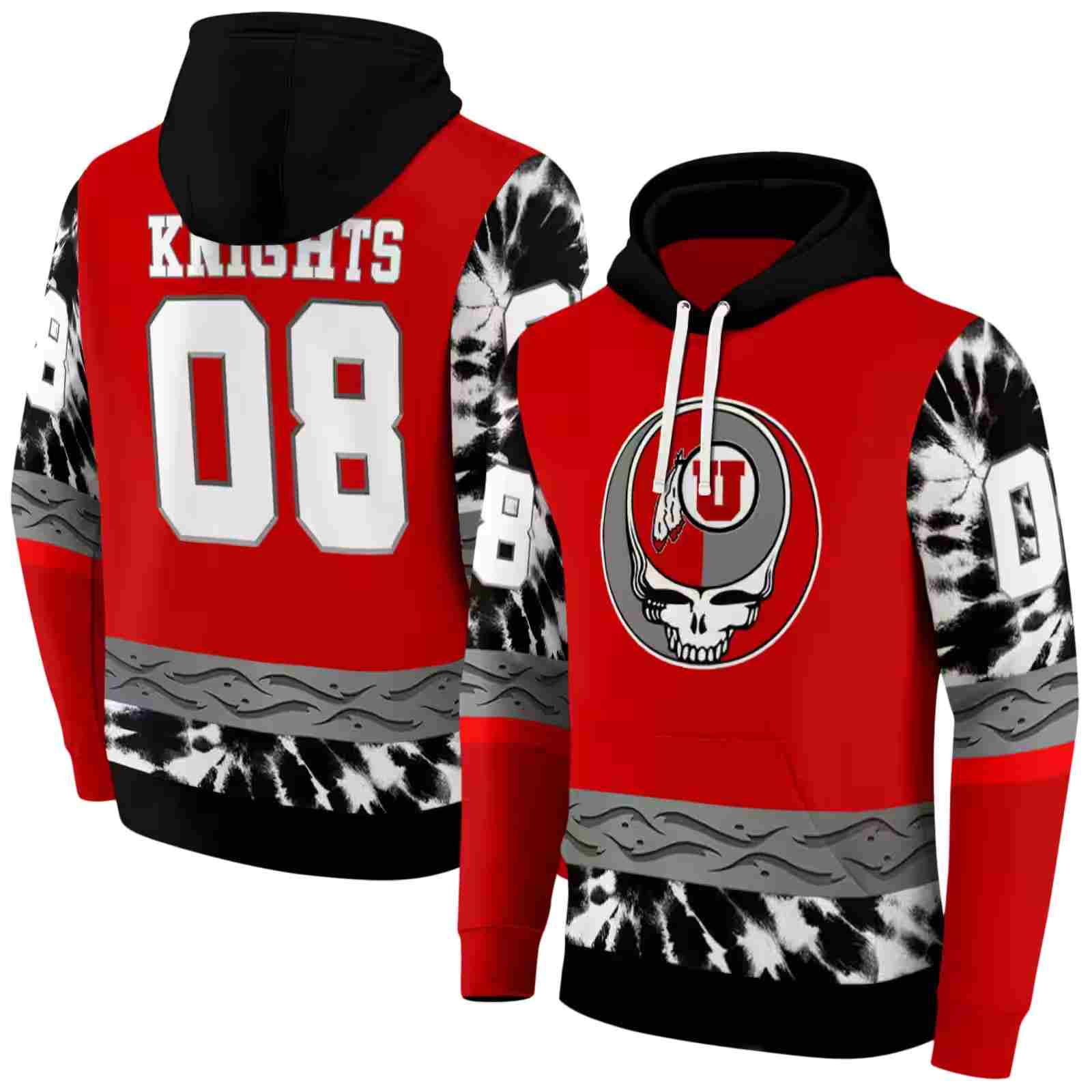 custom utah utes grateful vibes red hoodie fashion forward