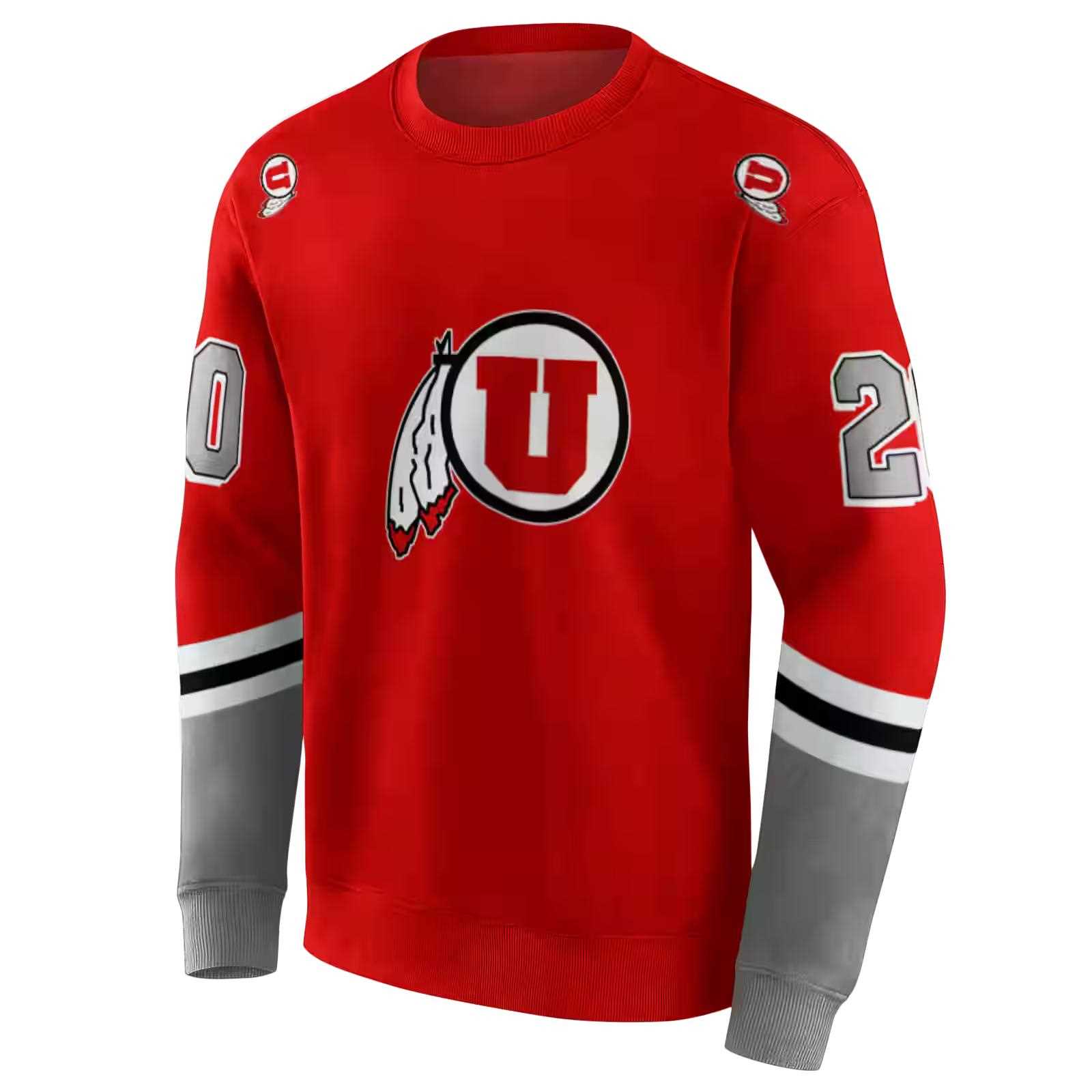 custom utah utes striped sleeves red hoodie new arrival