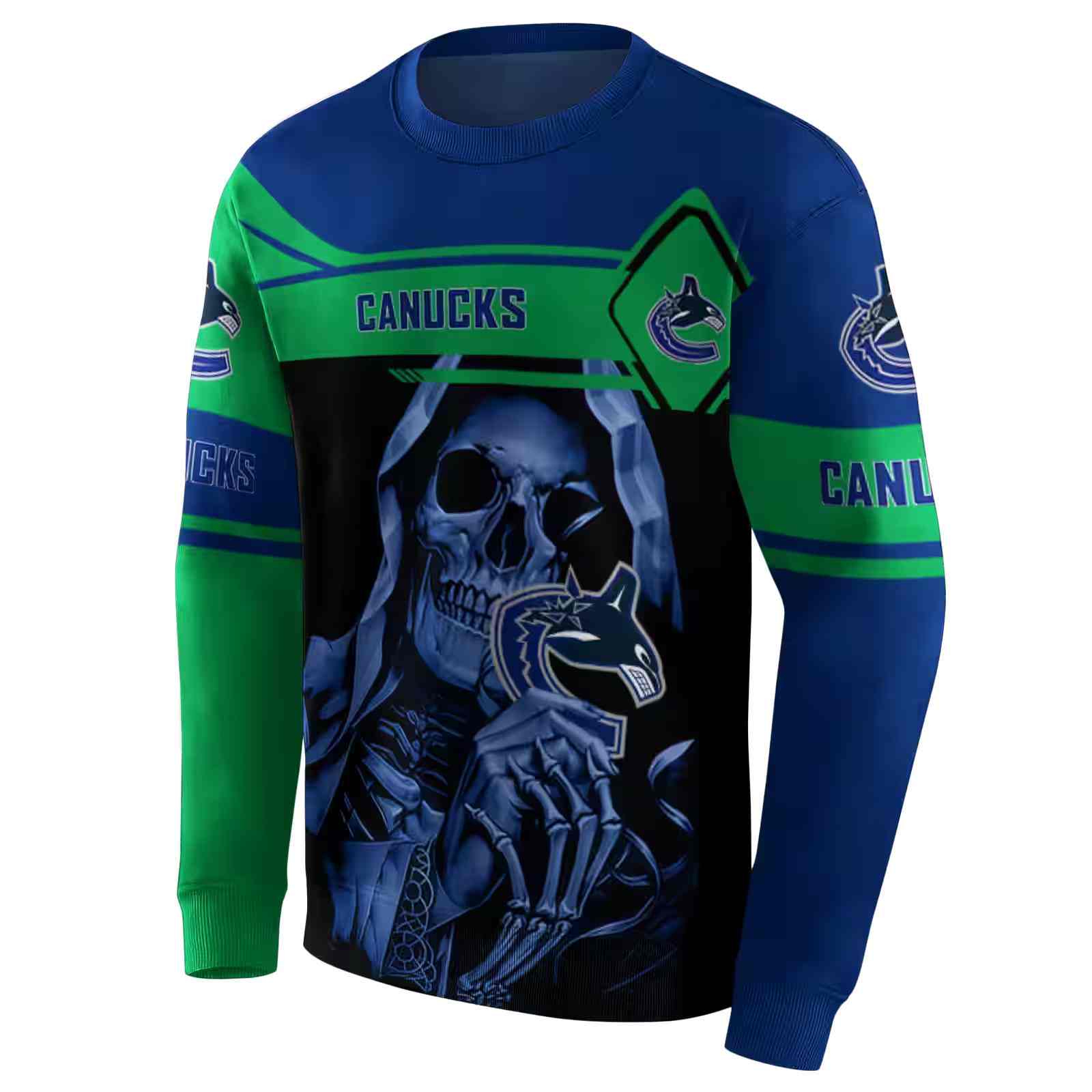 custom vancouver canucks grim reaper blue black hoodie new arrival