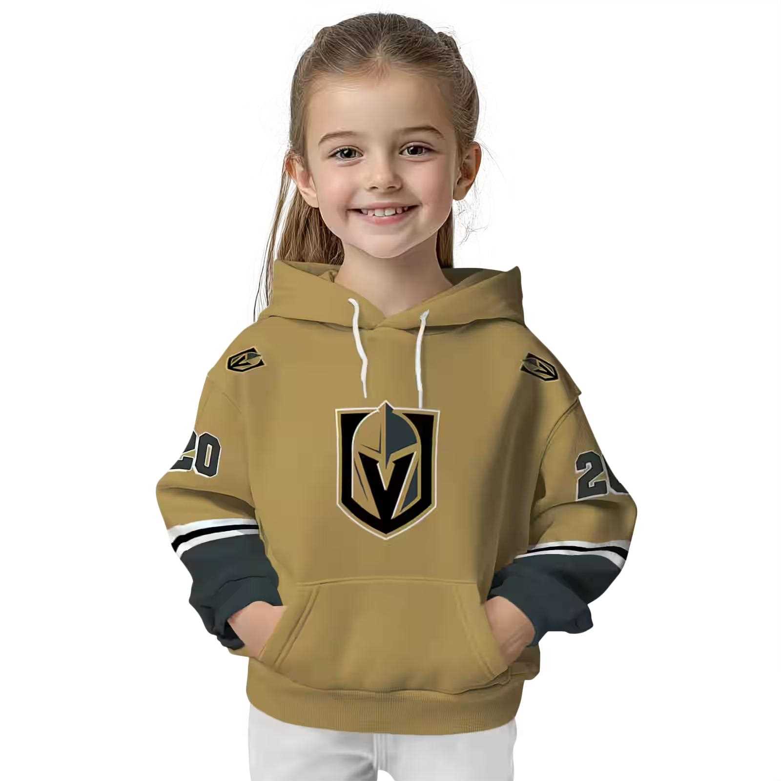 custom vegas golden knights striped sleeves tan hoodie top rated