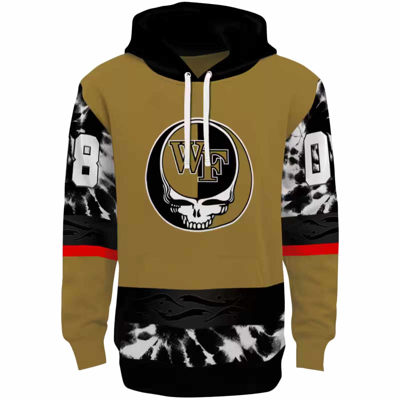 Custom Wake Forest Demon Deacons Grateful Vibes Gold Hoodie