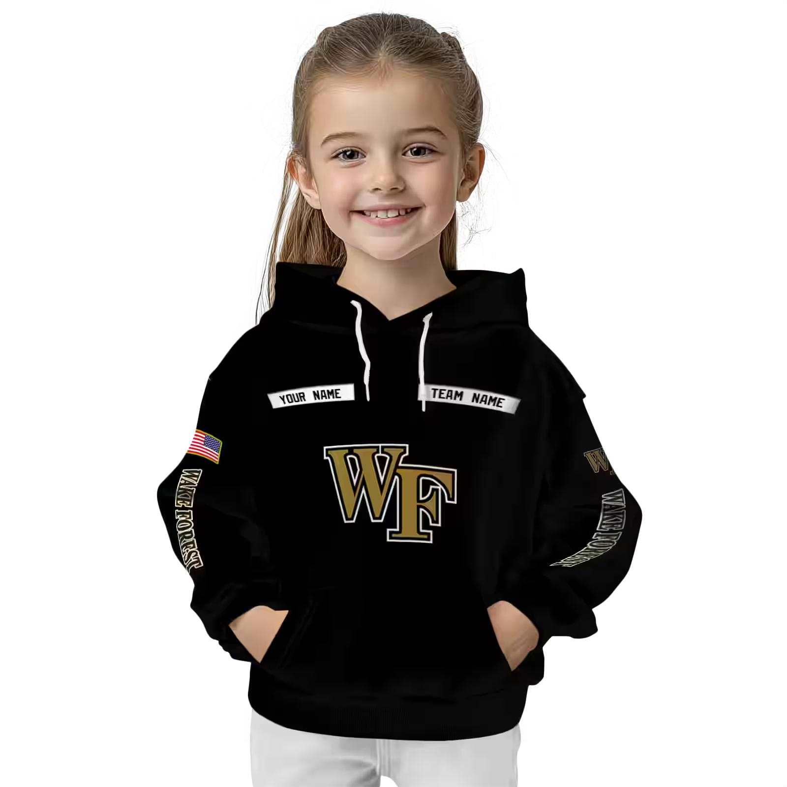 custom wake forest demon deacons punisher skull black hoodie top rated