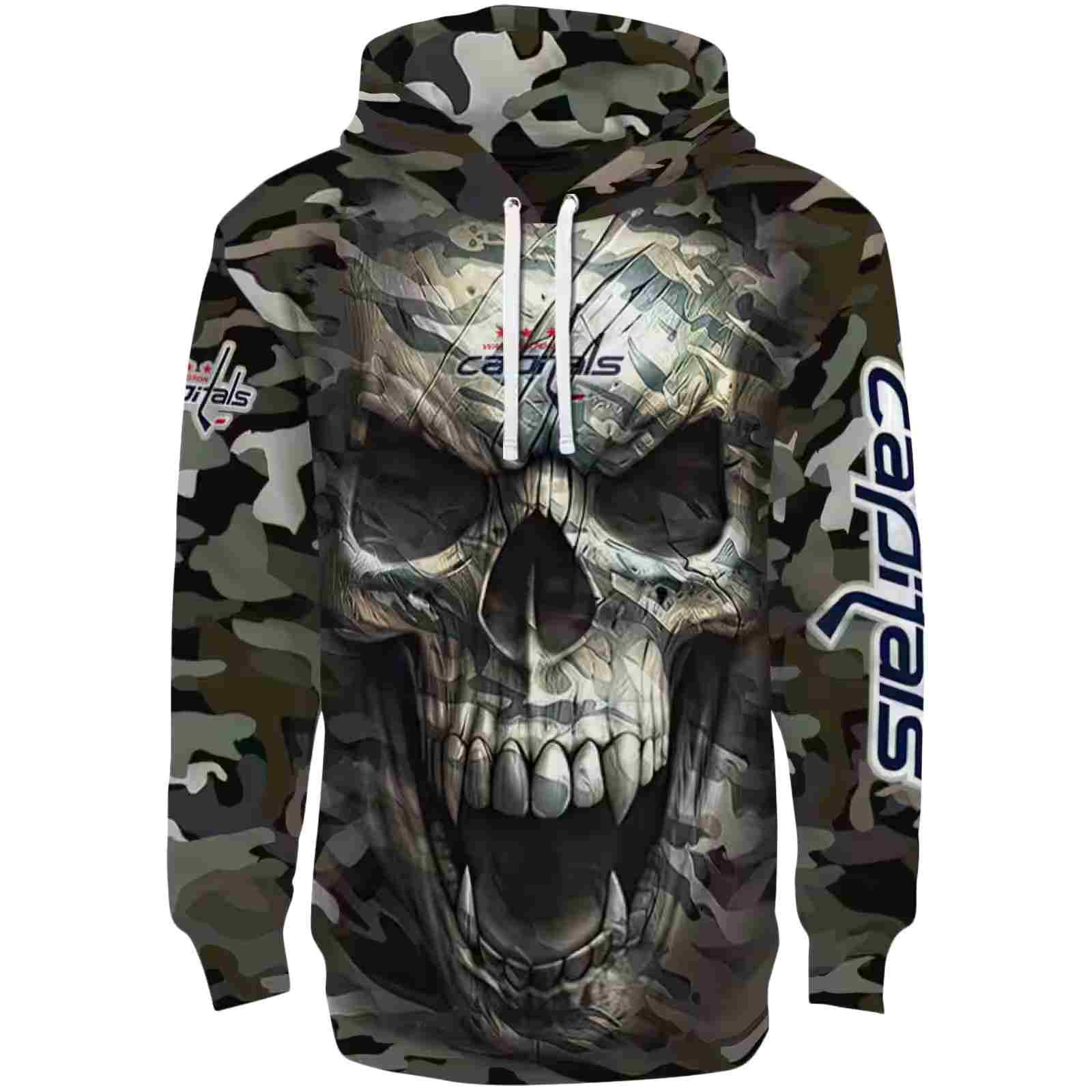 Custom Washington Capitals Camo Skull Hoodie