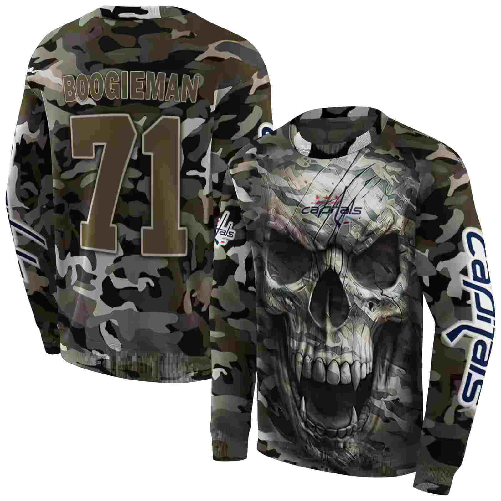 custom washington capitals camo skull hoodie premium grade