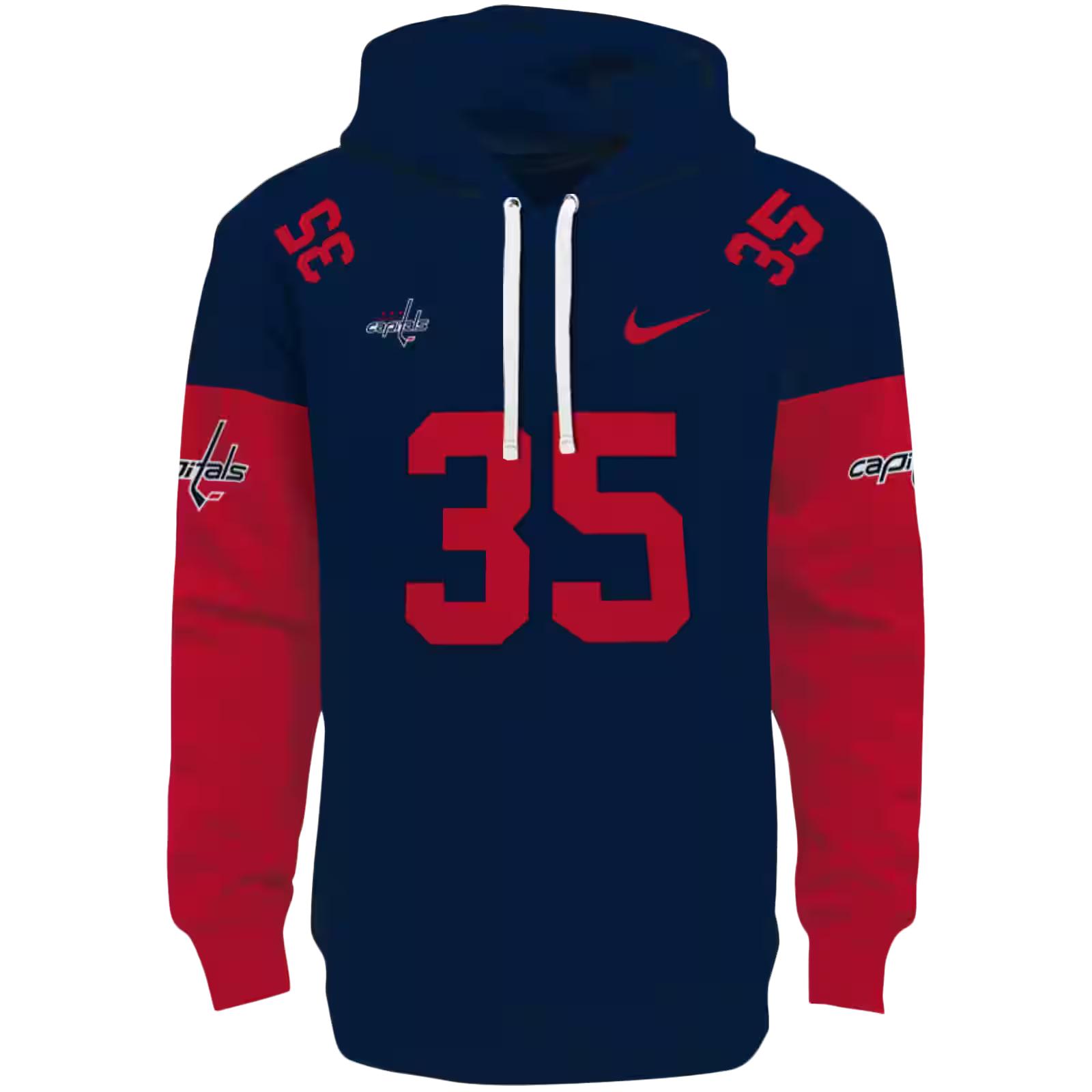 Custom Washington Capitals Minimal Design Blue Hoodie