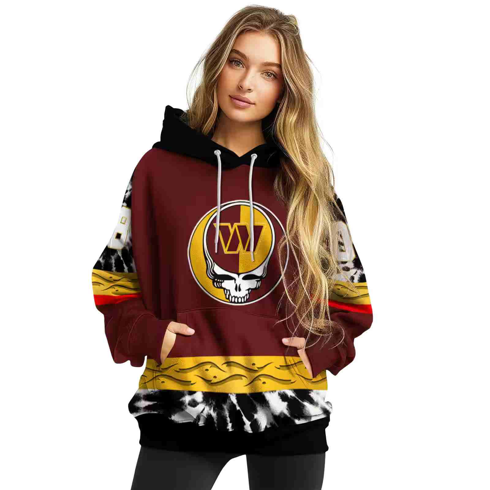 custom washington commanders grateful vibes burgundy hoodie high quality