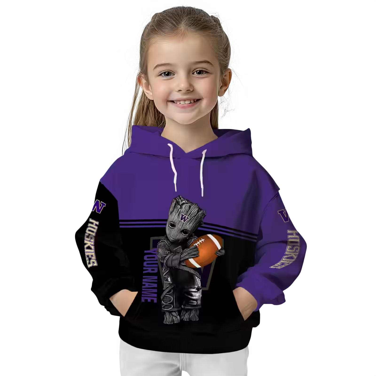 custom washington huskies baby groot purple black hoodie top rated