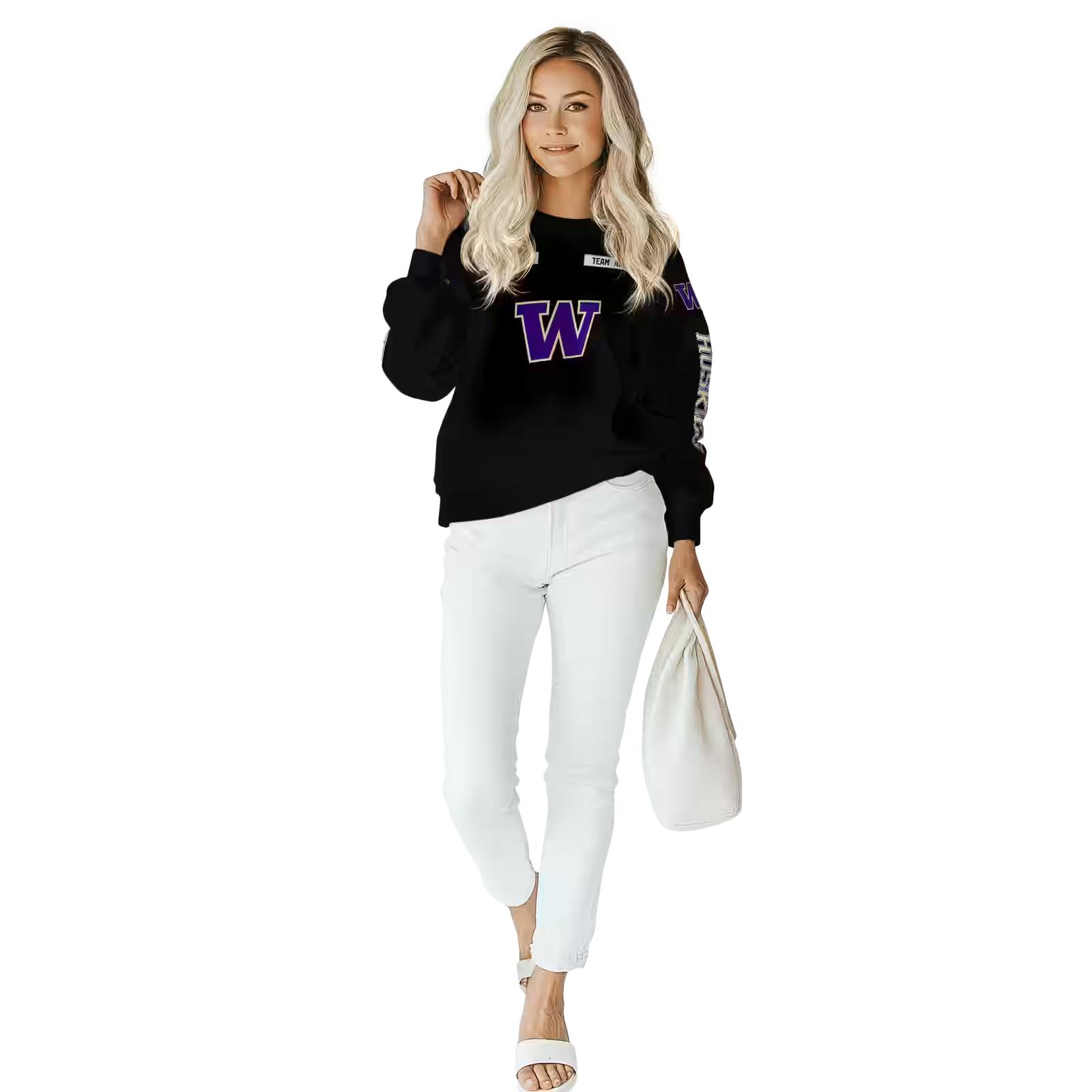 custom washington huskies punisher skull black hoodie trendy