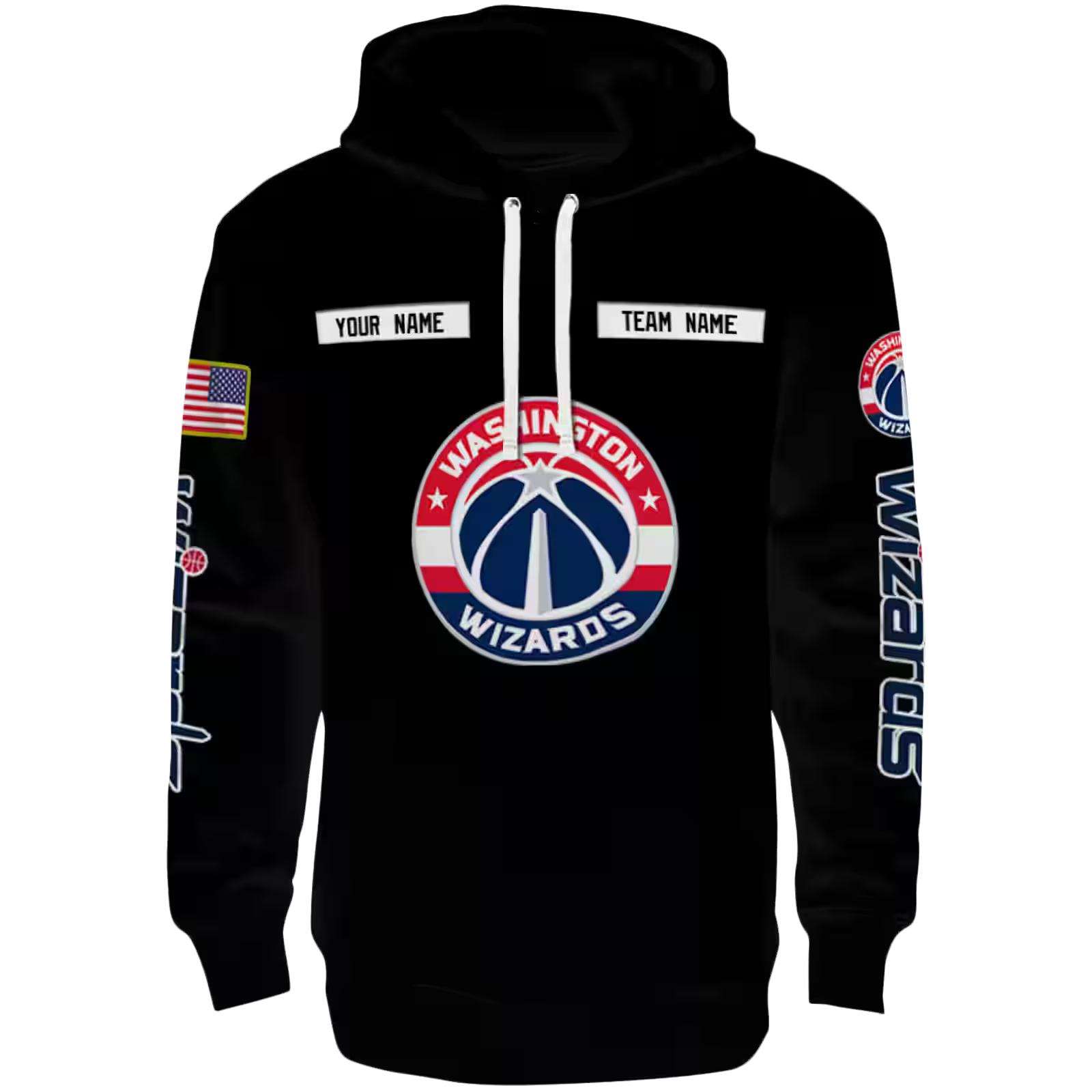 Custom Washington Wizards Punisher Skull Black Hoodie