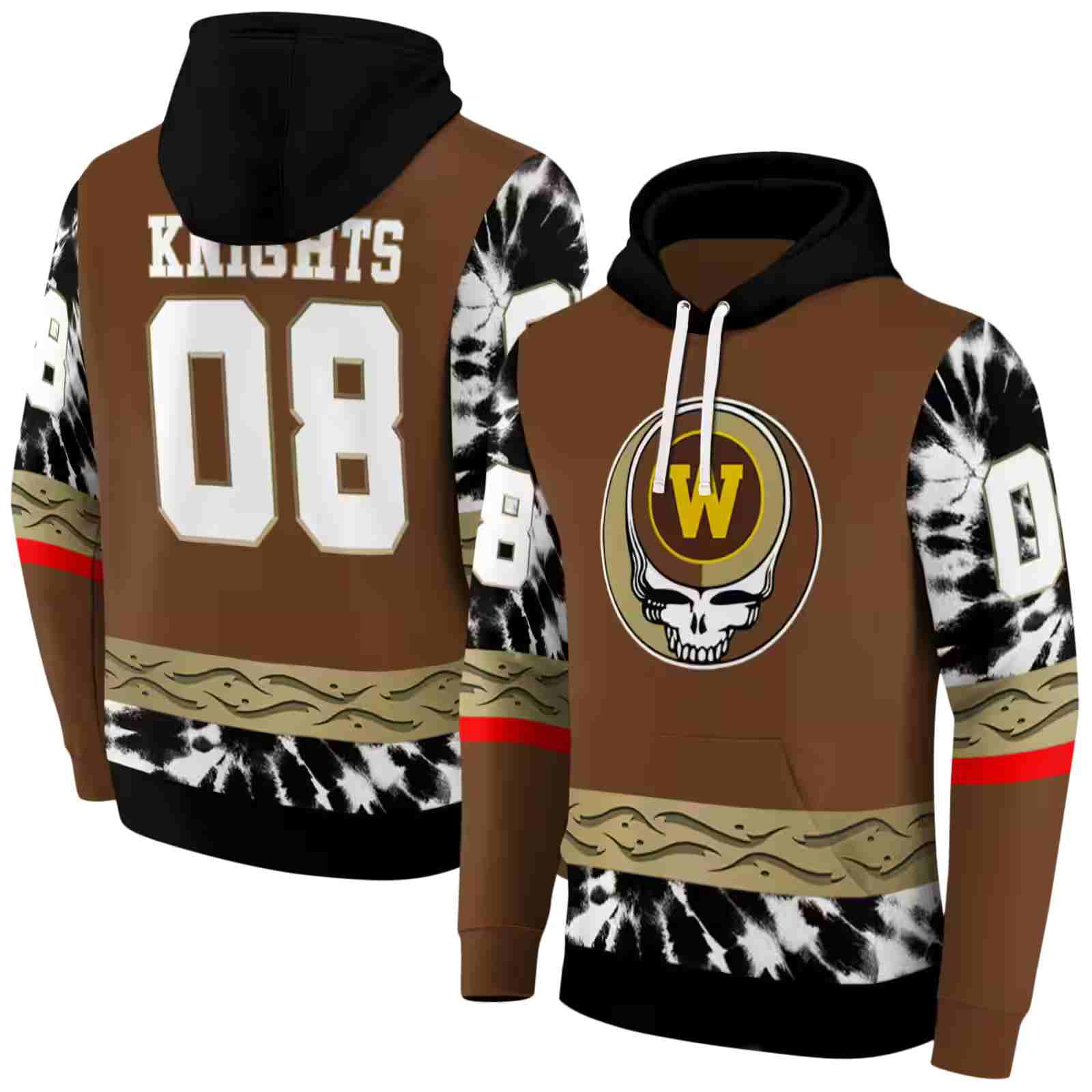 custom western michigan broncos grateful vibes brown hoodie fashion forward