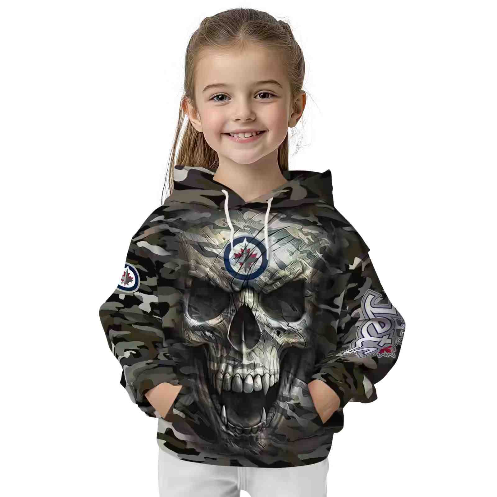 custom winnipeg jets camo skull hoodie top rated