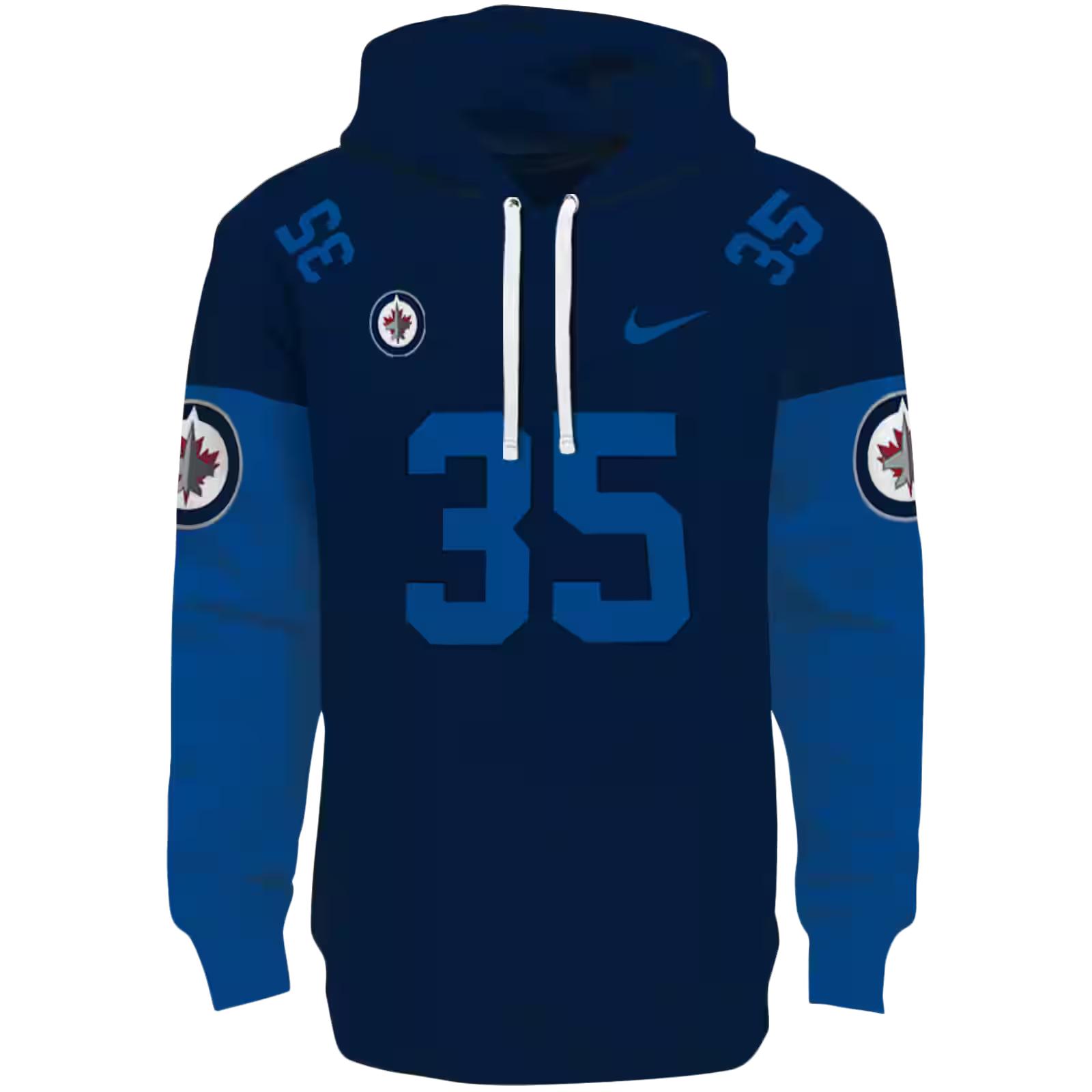 Custom Winnipeg Jets Minimal Design Blue Hoodie