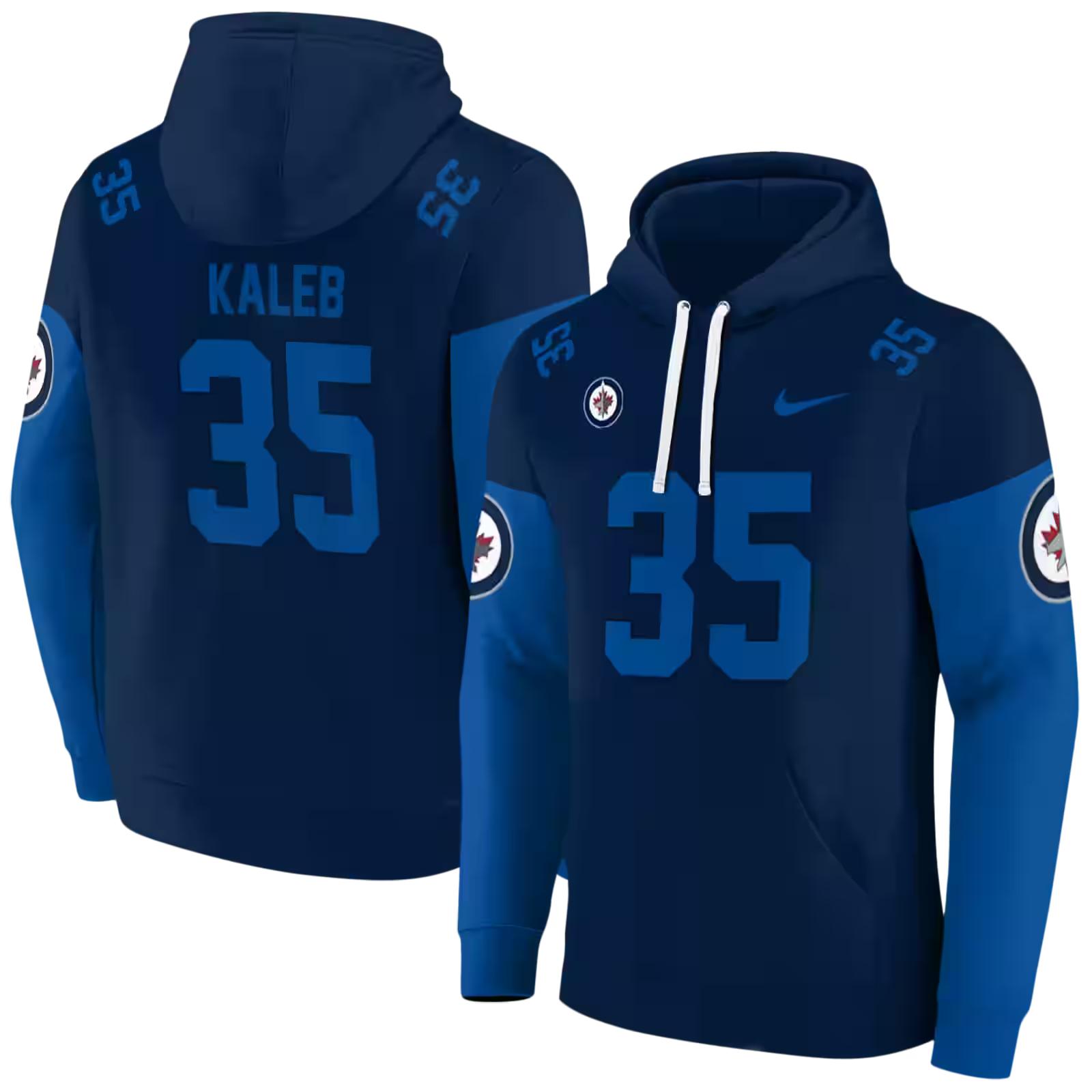 custom winnipeg jets minimal design blue hoodie fashion forward