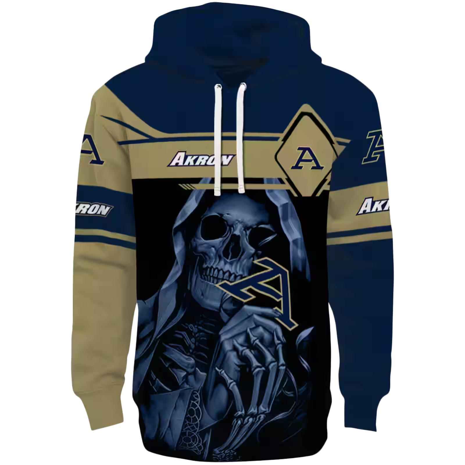 Customized Akron Zips Grim Reaper Blue Black Hoodie