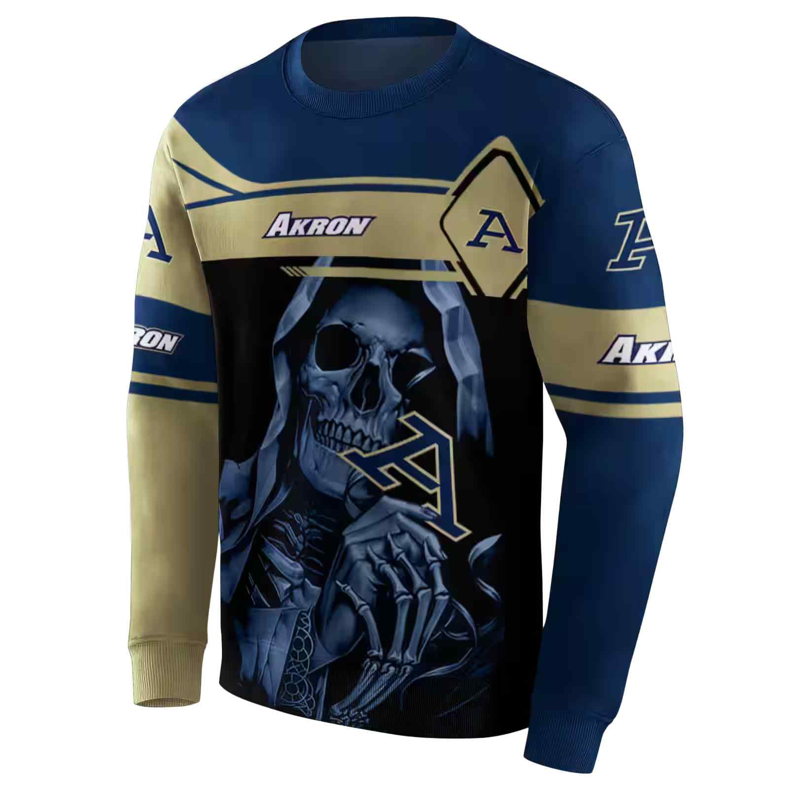 customized akron zips grim reaper blue black hoodie new arrival