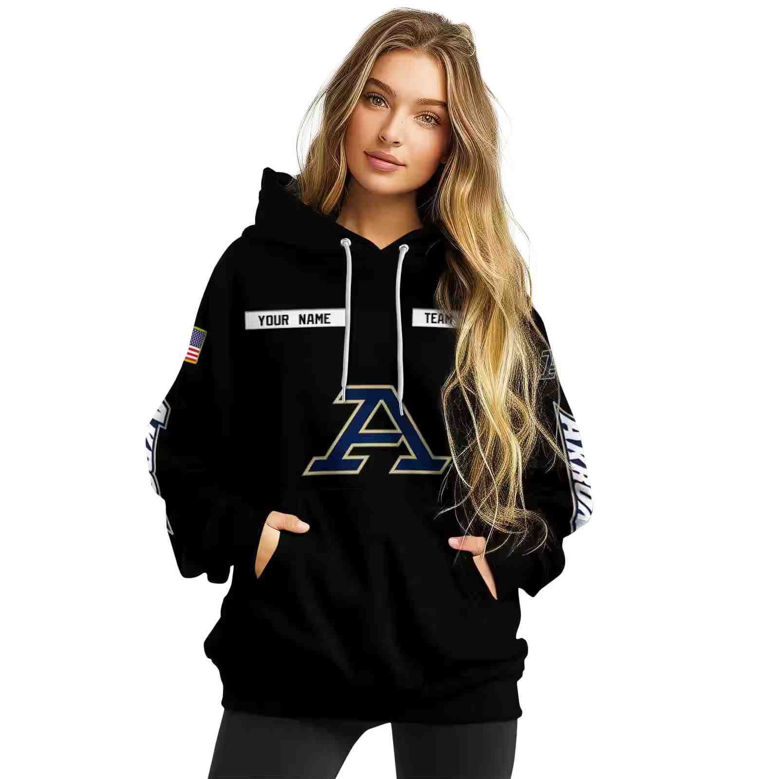 customized akron zips punisher skull black hoodie high quality