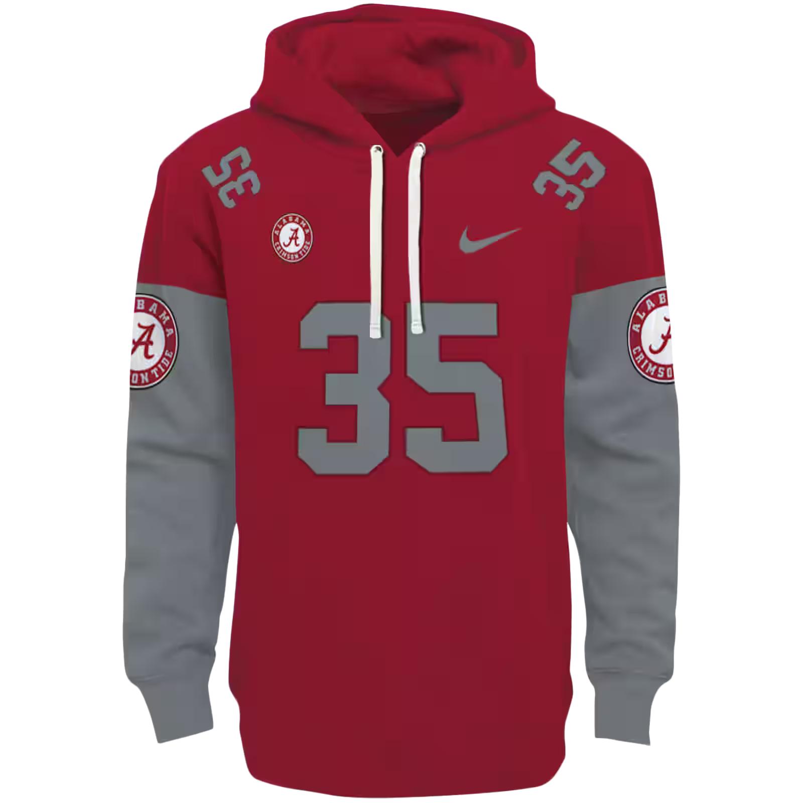 Customized Alabama Crimson Tide Minimal Design Crimson Hoodie