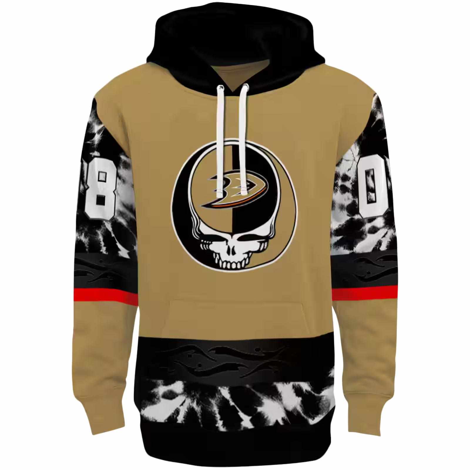 Customized Anaheim Ducks Grateful Vibes Gold Hoodie