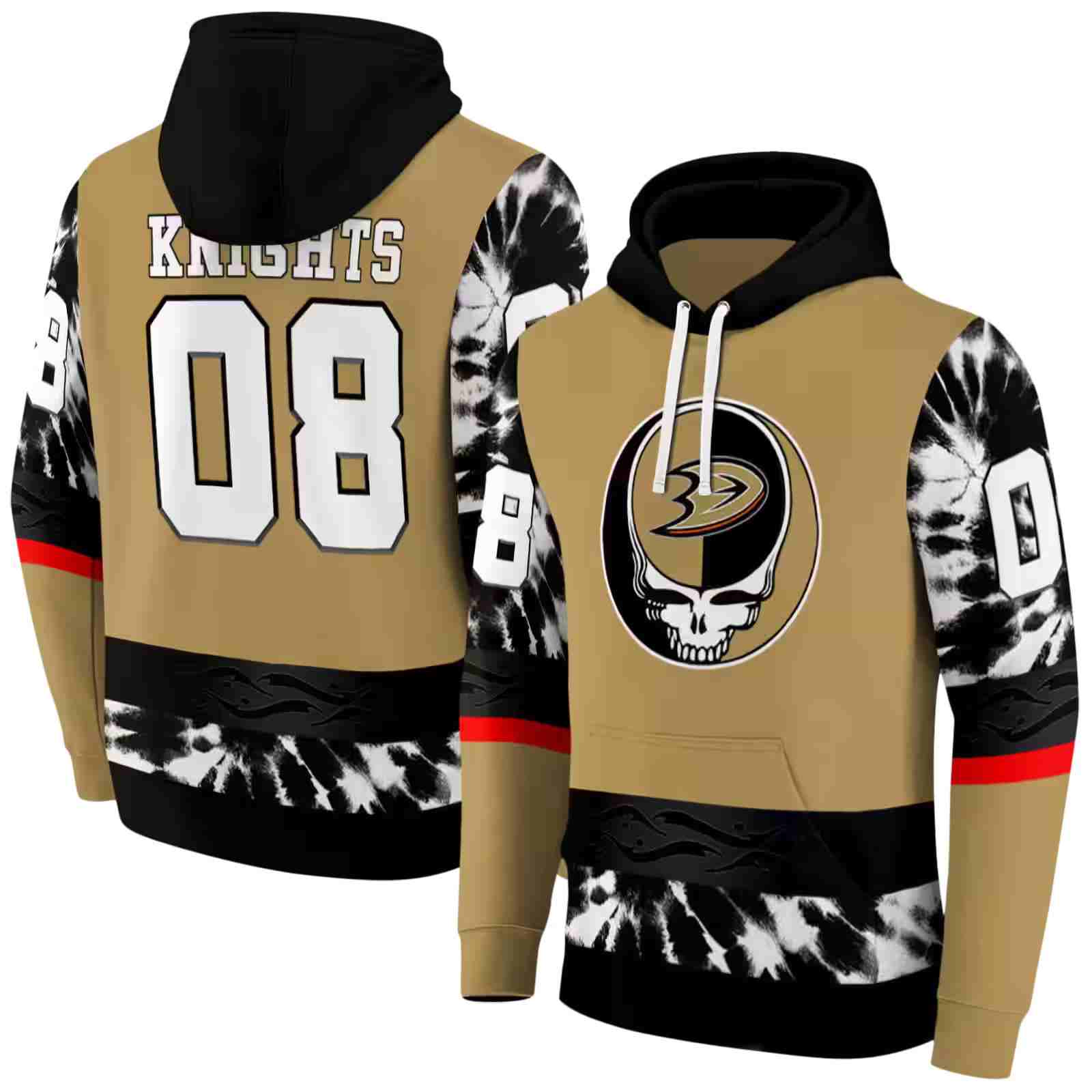 customized anaheim ducks grateful vibes gold hoodie fashion forward