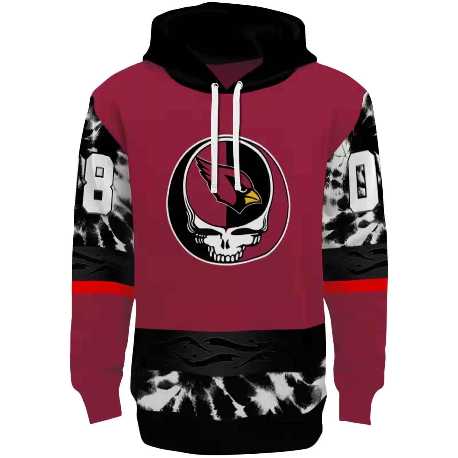 Customized Arizona Cardinals Grateful Vibes Red Hoodie