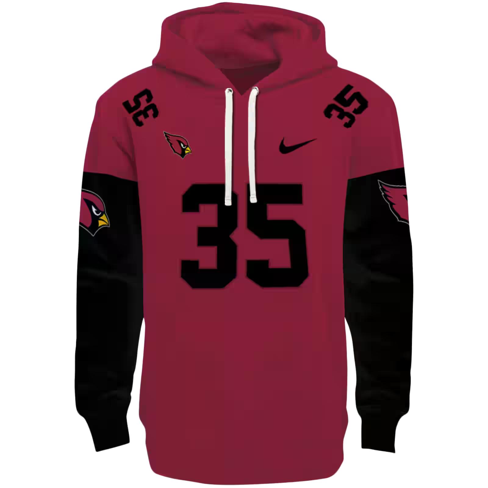 Customized Arizona Cardinals Minimal Design Red Hoodie