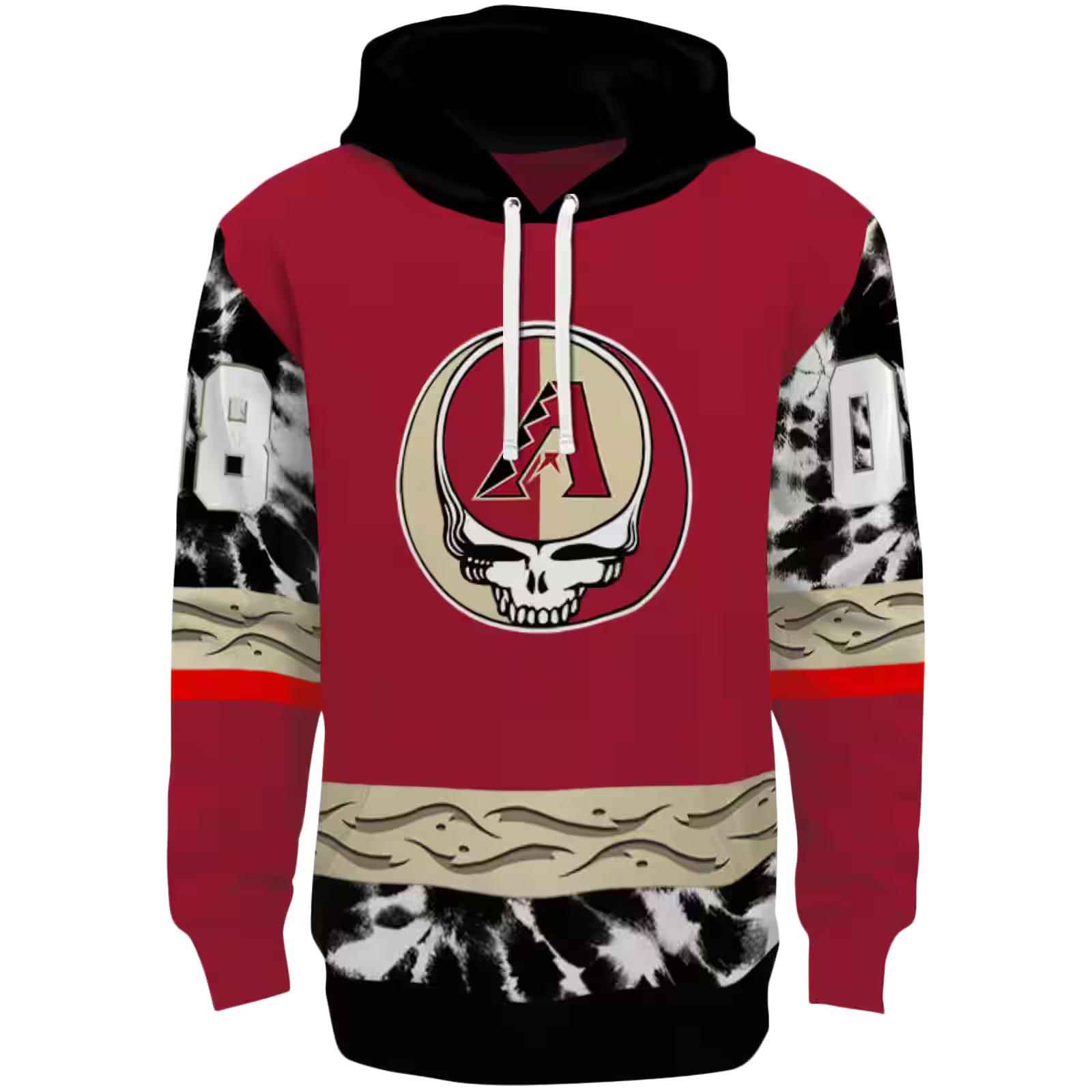 Customized Arizona Diamondbacks Grateful Vibes Red Hoodie