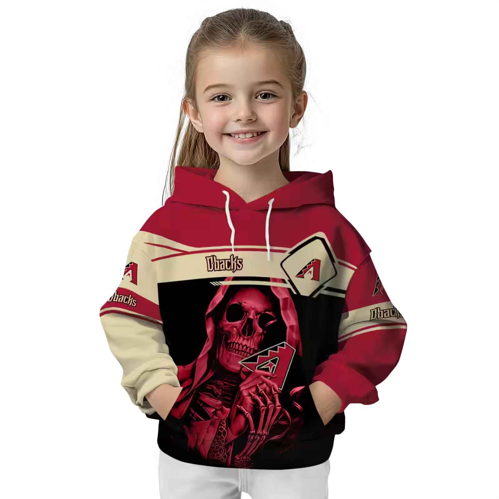 customized arizona diamondbacks grim reaper red black hoodie top rated