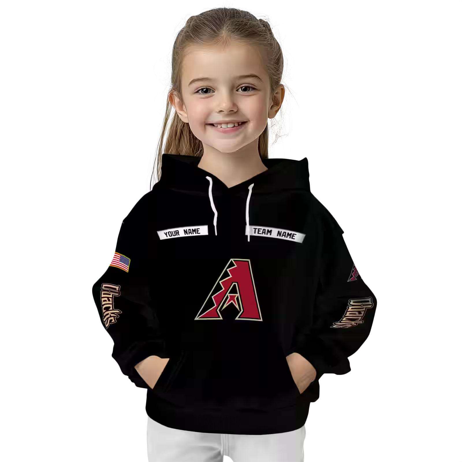 customized arizona diamondbacks punisher skull black hoodie top rated