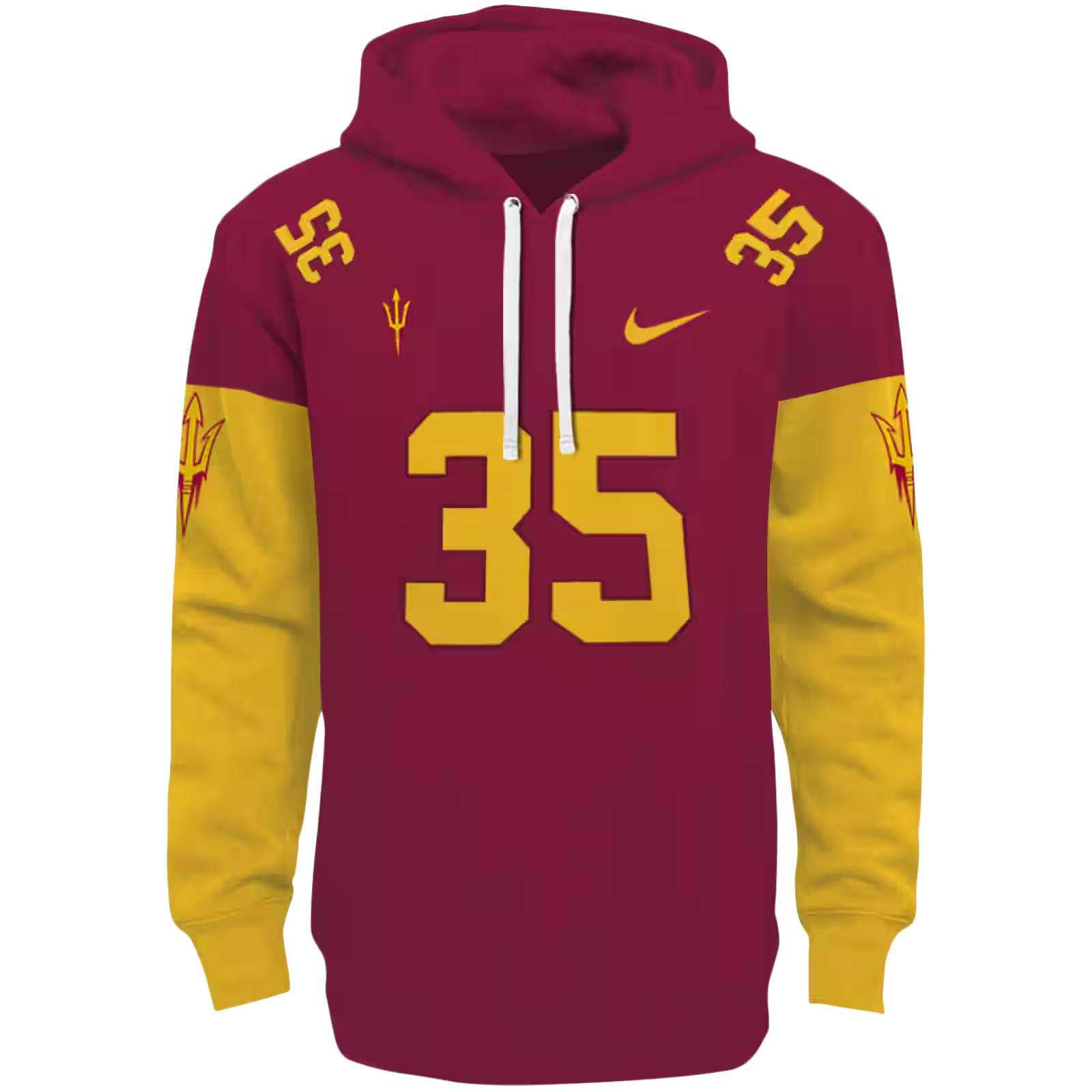 Customized Arizona State Sun Devils Minimal Design Maroon Hoodie