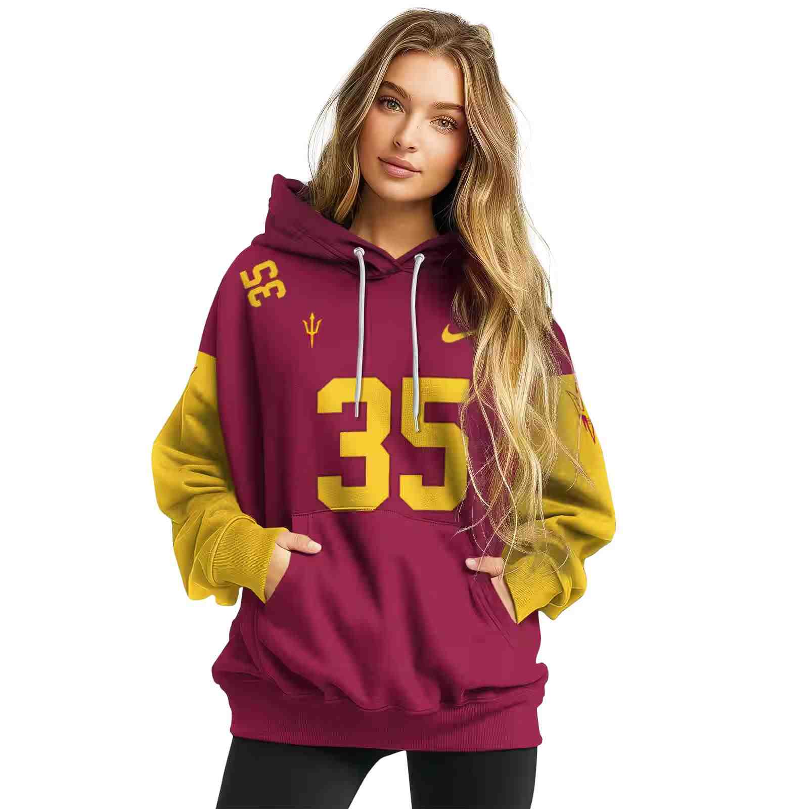 customized arizona state sun devils minimal design maroon hoodie high quality