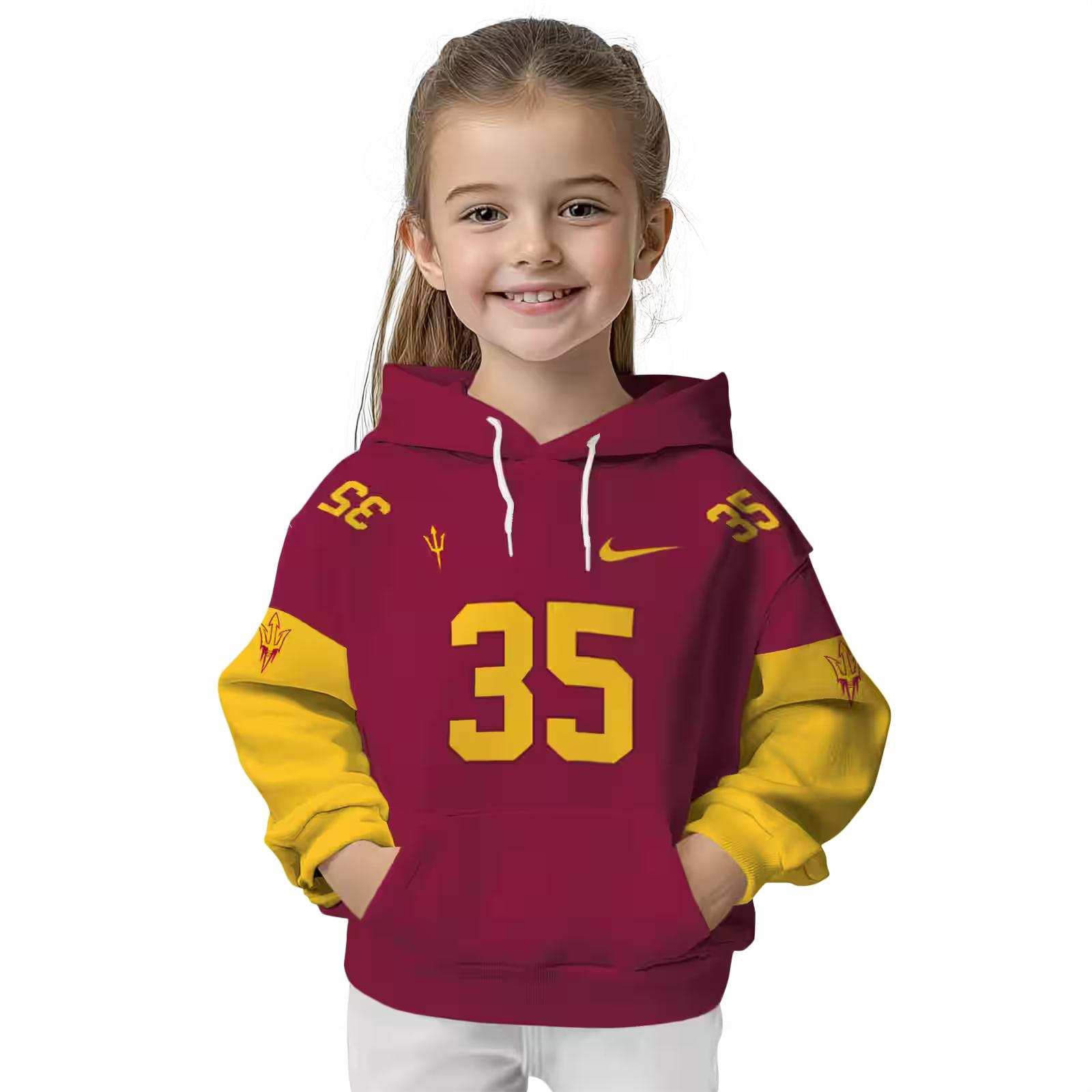 customized arizona state sun devils minimal design maroon hoodie top rated