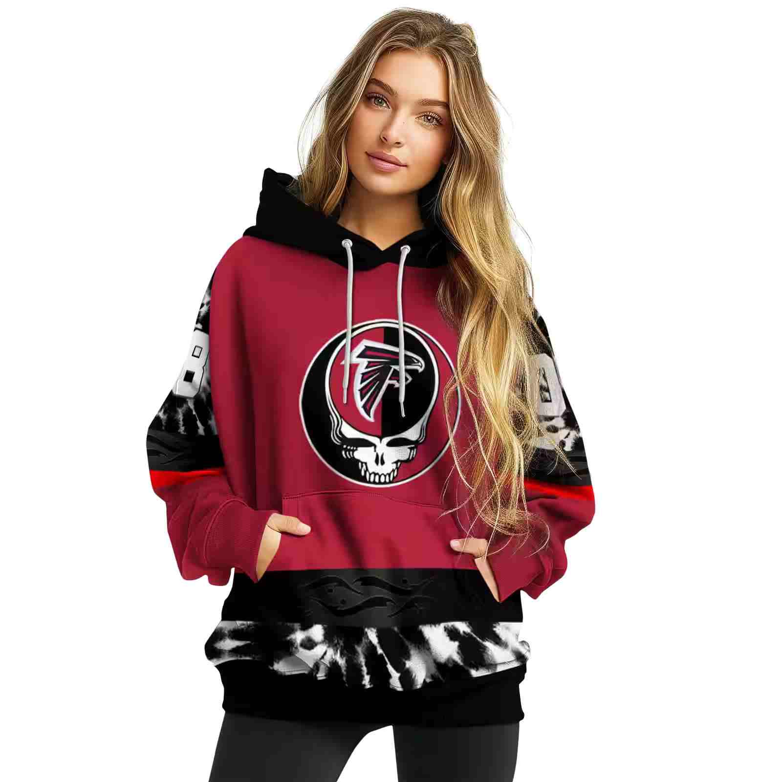 customized atlanta falcons grateful vibes red hoodie high quality