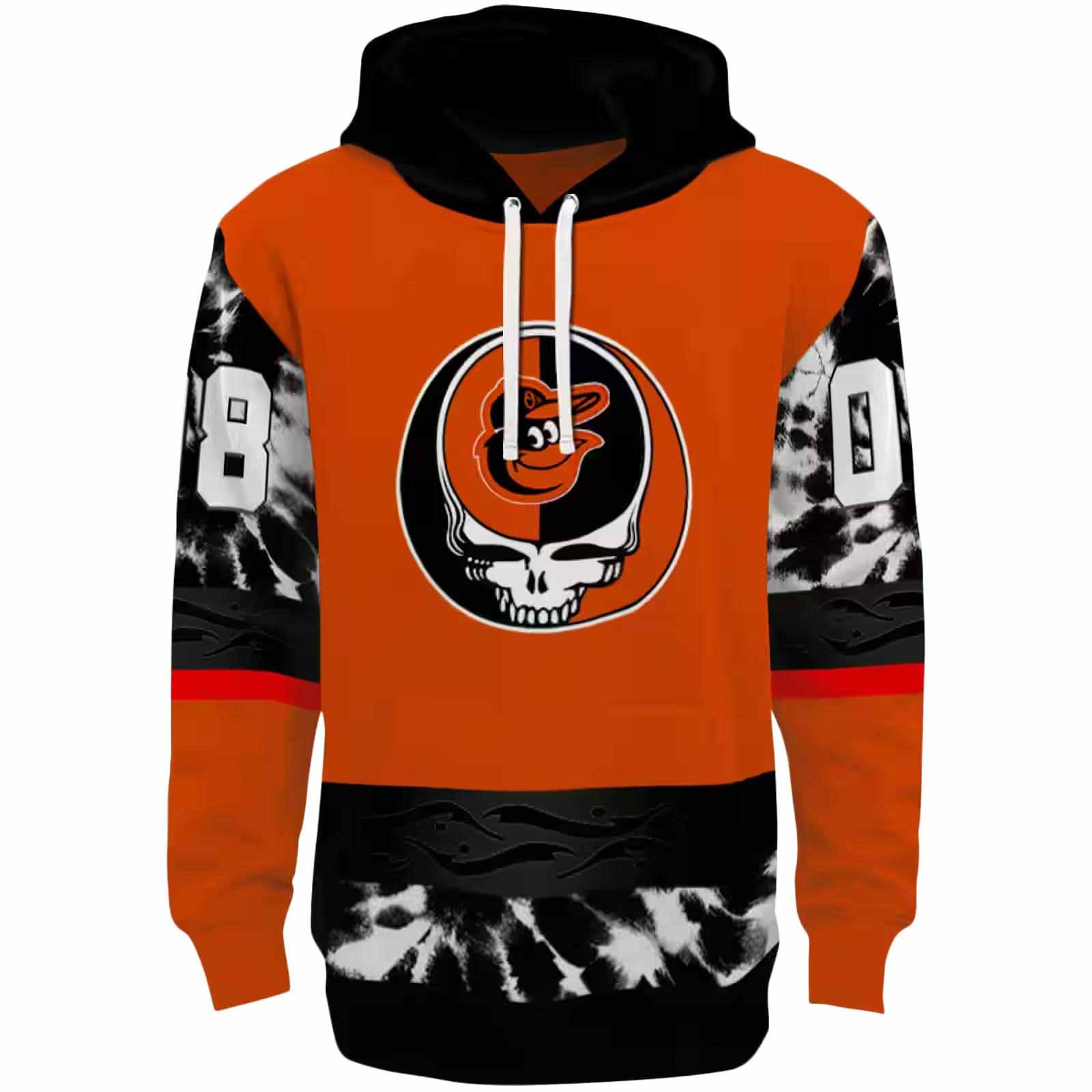 Customized Baltimore Orioles Grateful Vibes Orange Hoodie