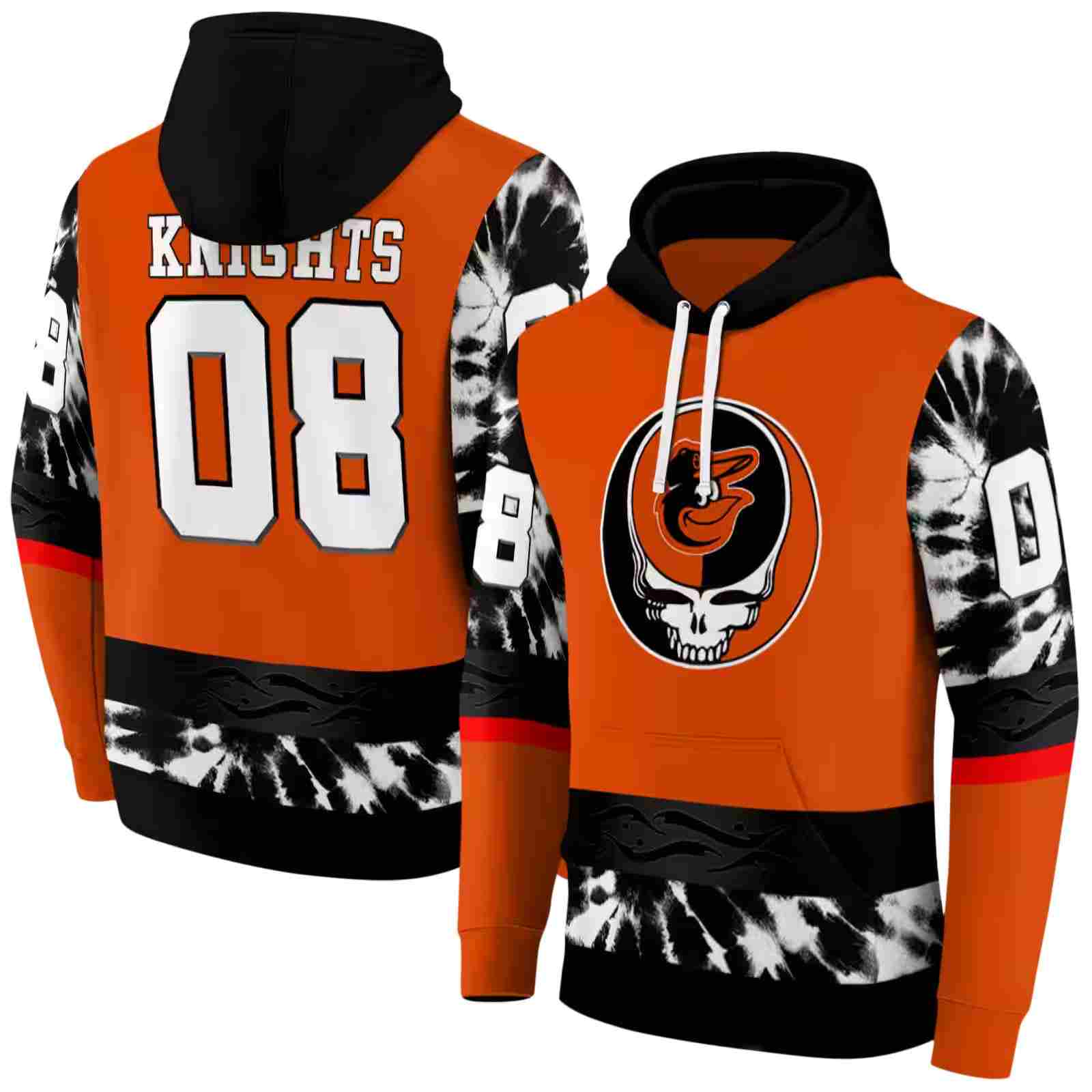 customized baltimore orioles grateful vibes orange hoodie fashion forward