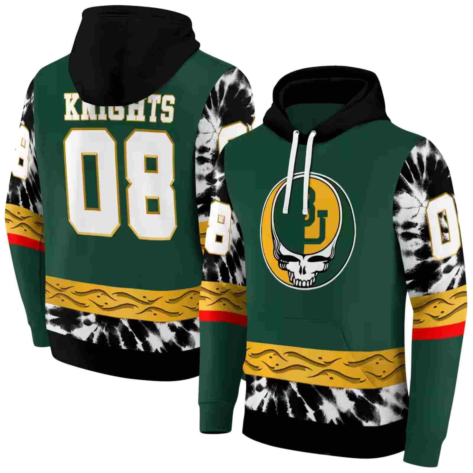 customized baylor bears grateful vibes green hoodie fashion forward
