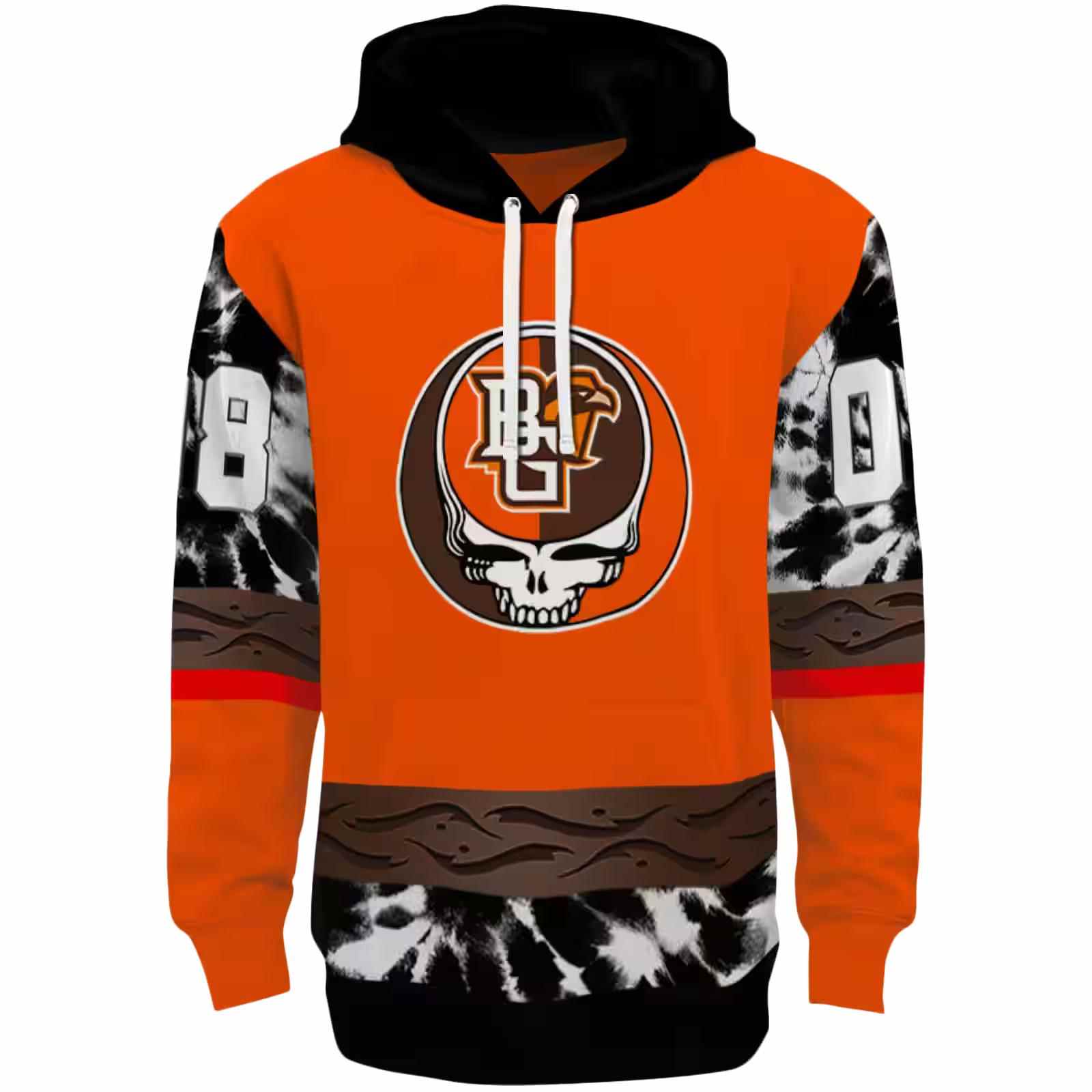 Customized Bowling Green Falcons Grateful Vibes Orange Hoodie