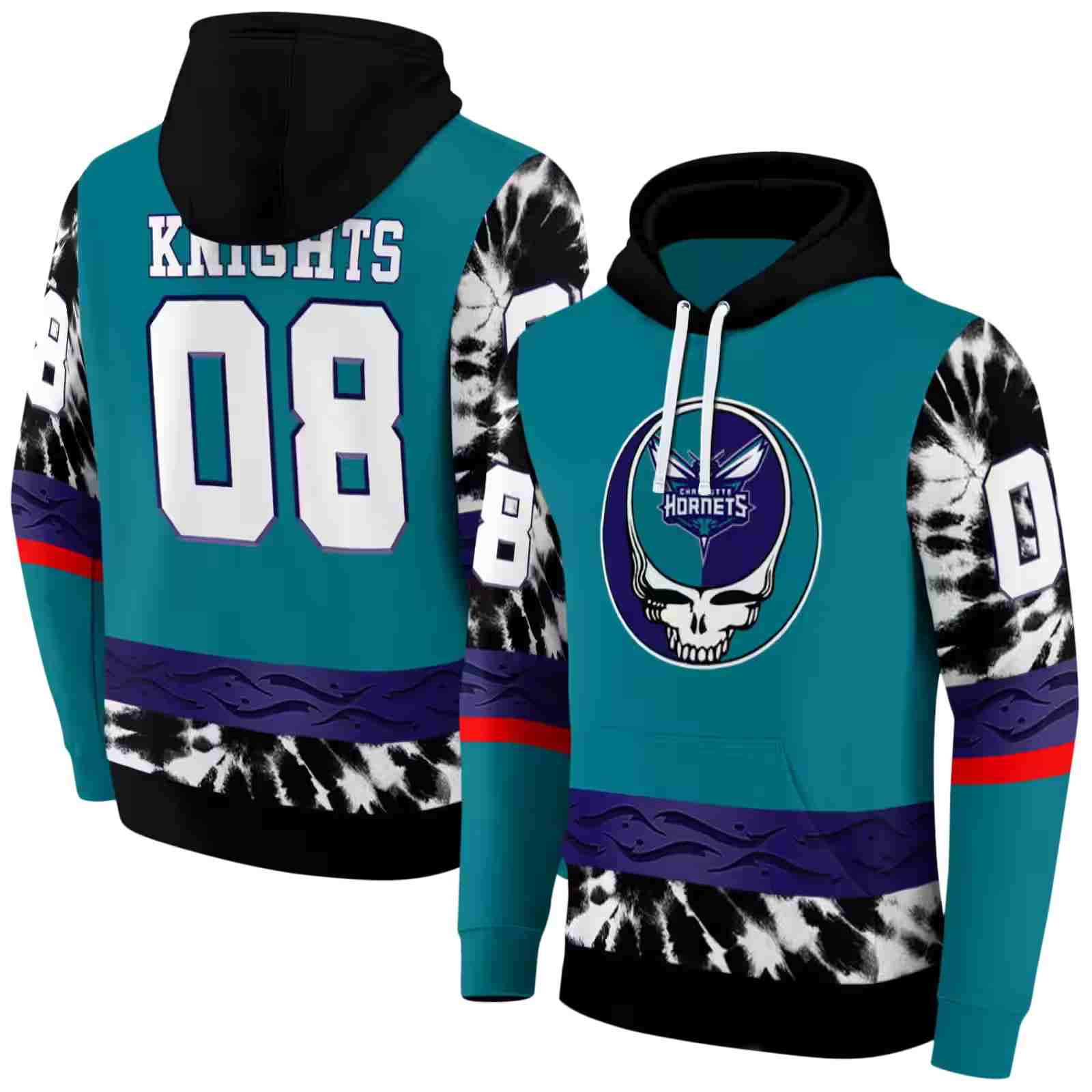 customized charlotte hornets grateful vibes teal hoodie fashion forward