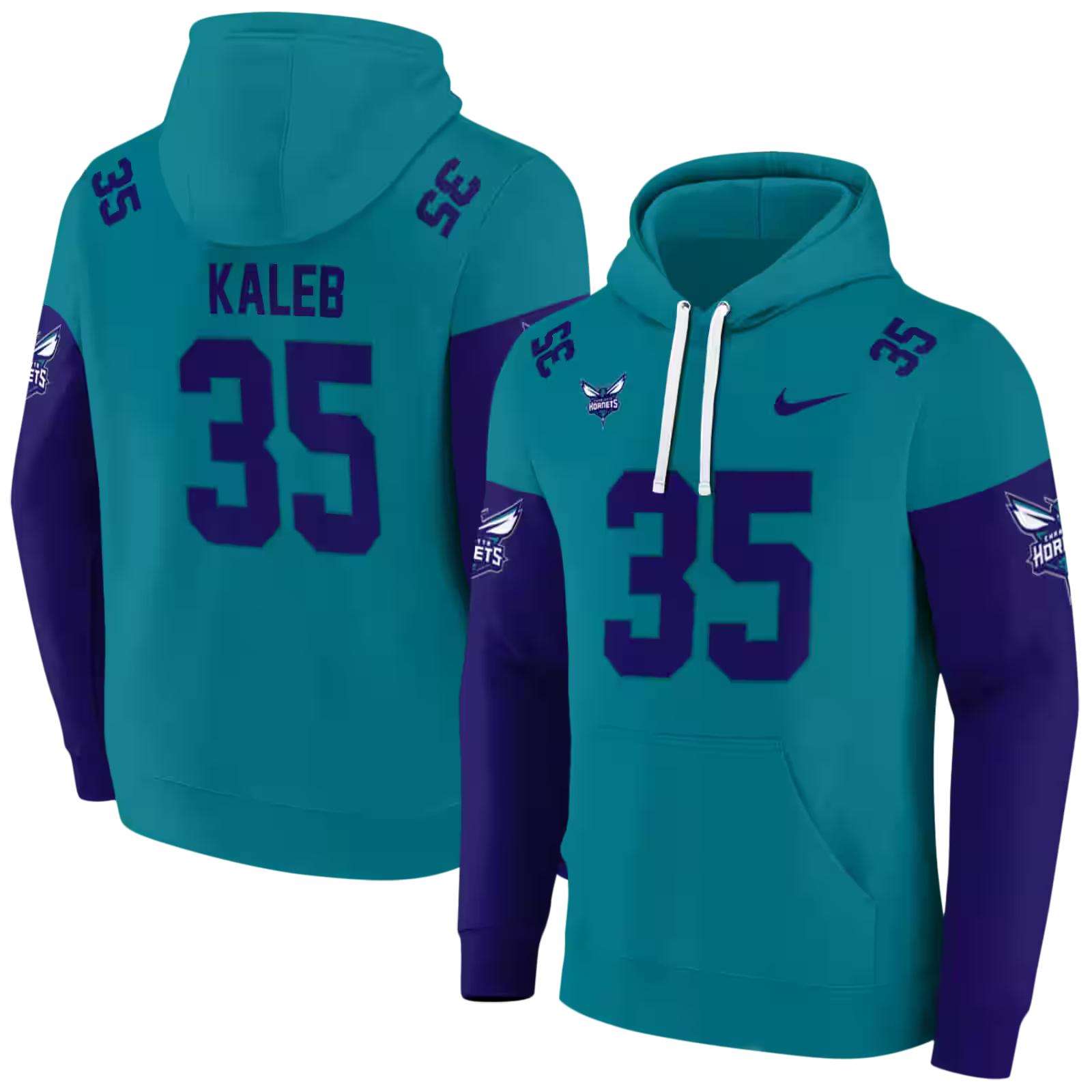 customized charlotte hornets minimal design teal hoodie fashion forward