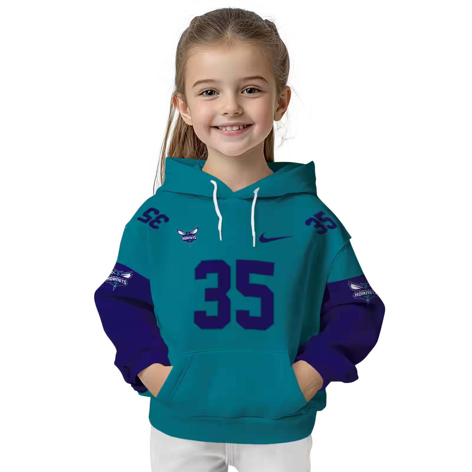 customized charlotte hornets minimal design teal hoodie top rated