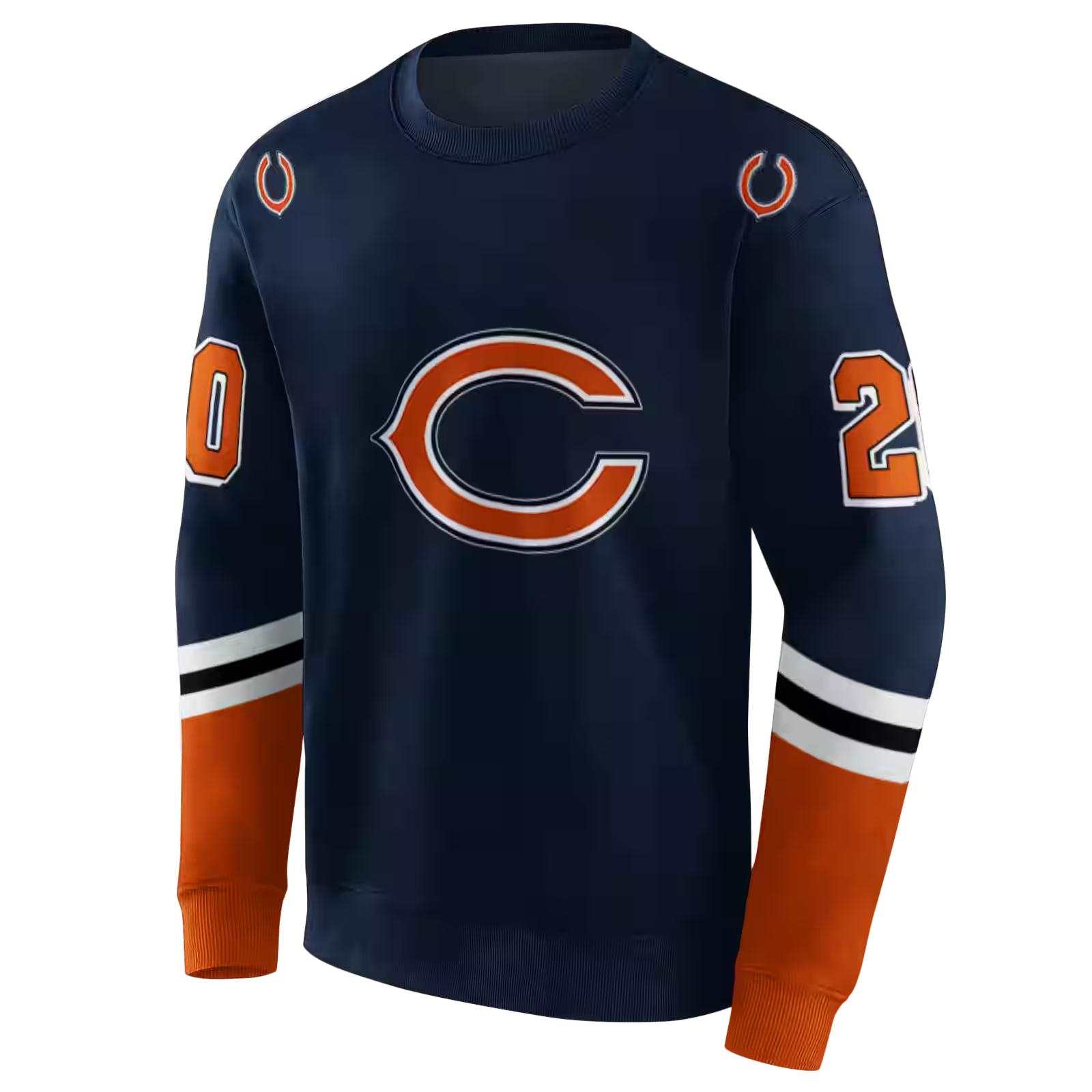 customized chicago bears striped sleeves blue hoodie new arrival