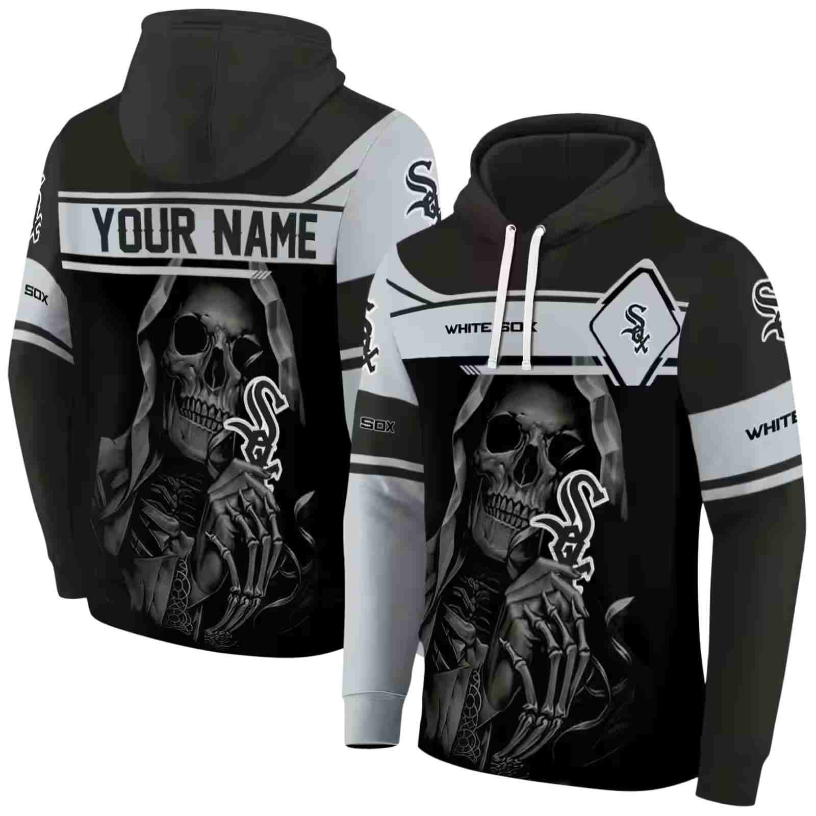 customized chicago white sox grim reaper black hoodie fashion forward