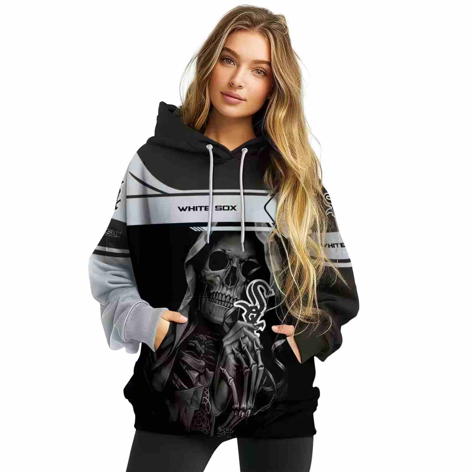 customized chicago white sox grim reaper black hoodie high quality